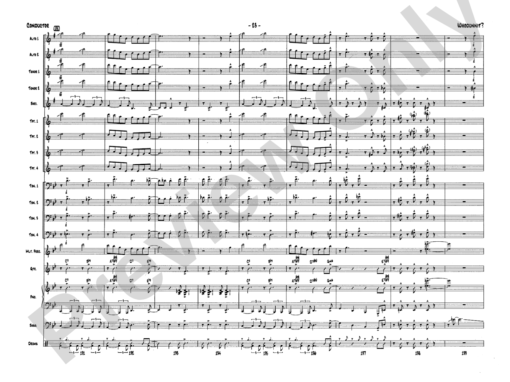 Whodunnit?: Jazz Ensemble Conductor Score & Parts