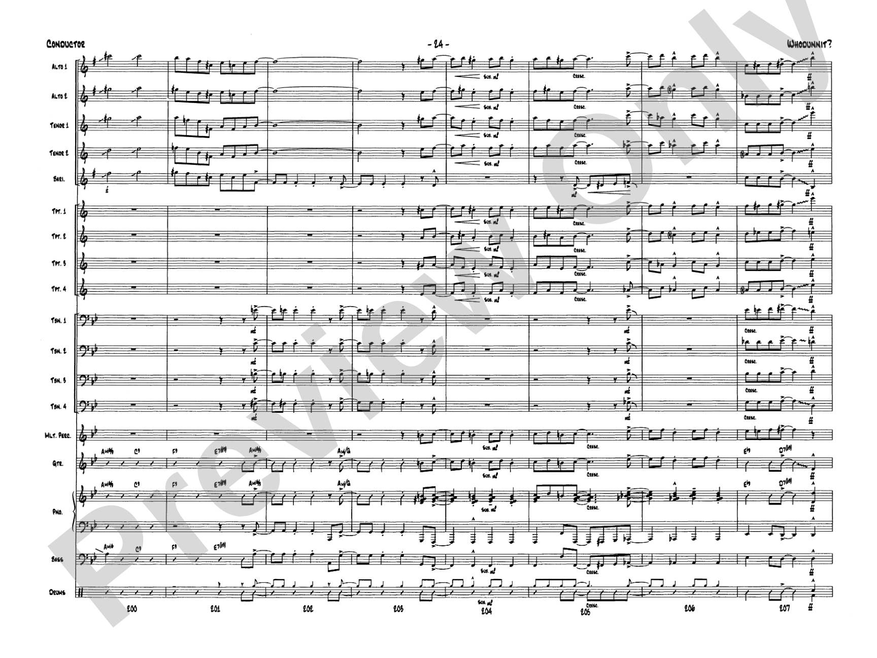 Whodunnit?: Jazz Ensemble Conductor Score & Parts