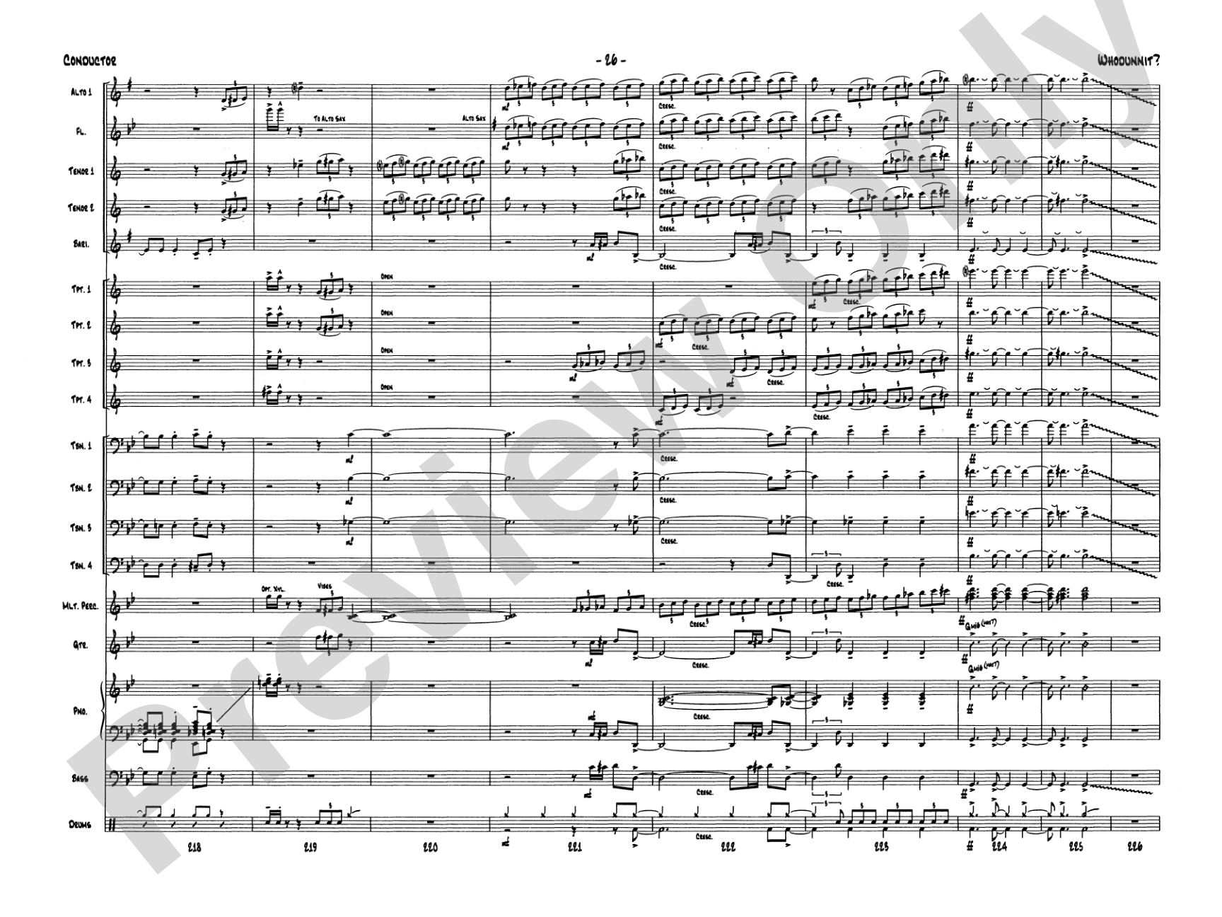 Whodunnit?: Jazz Ensemble Conductor Score & Parts