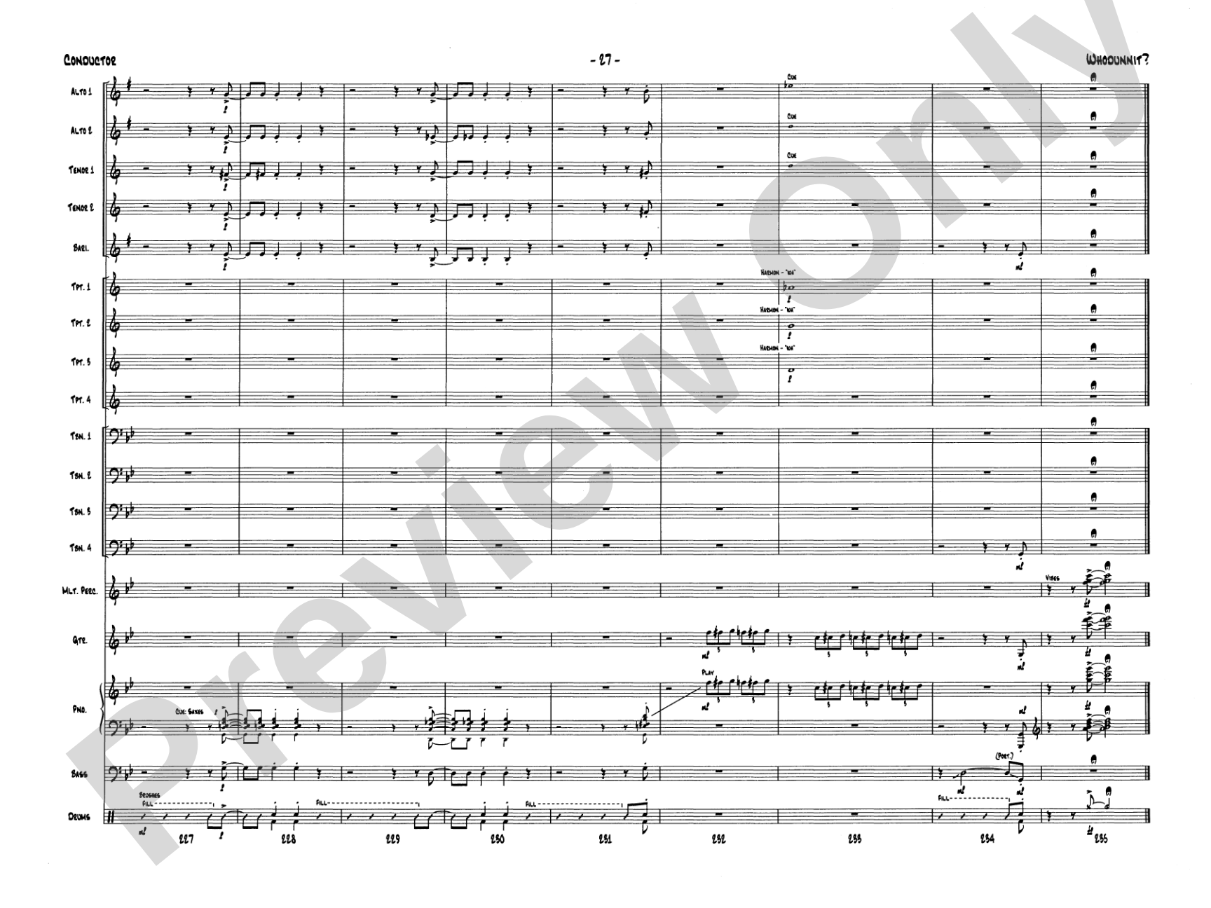 Whodunnit?: Jazz Ensemble Conductor Score & Parts