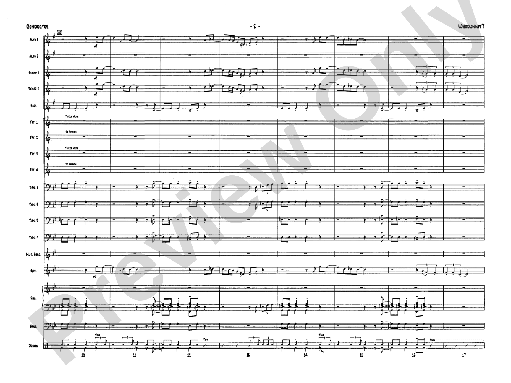 Whodunnit?: Jazz Ensemble Conductor Score & Parts