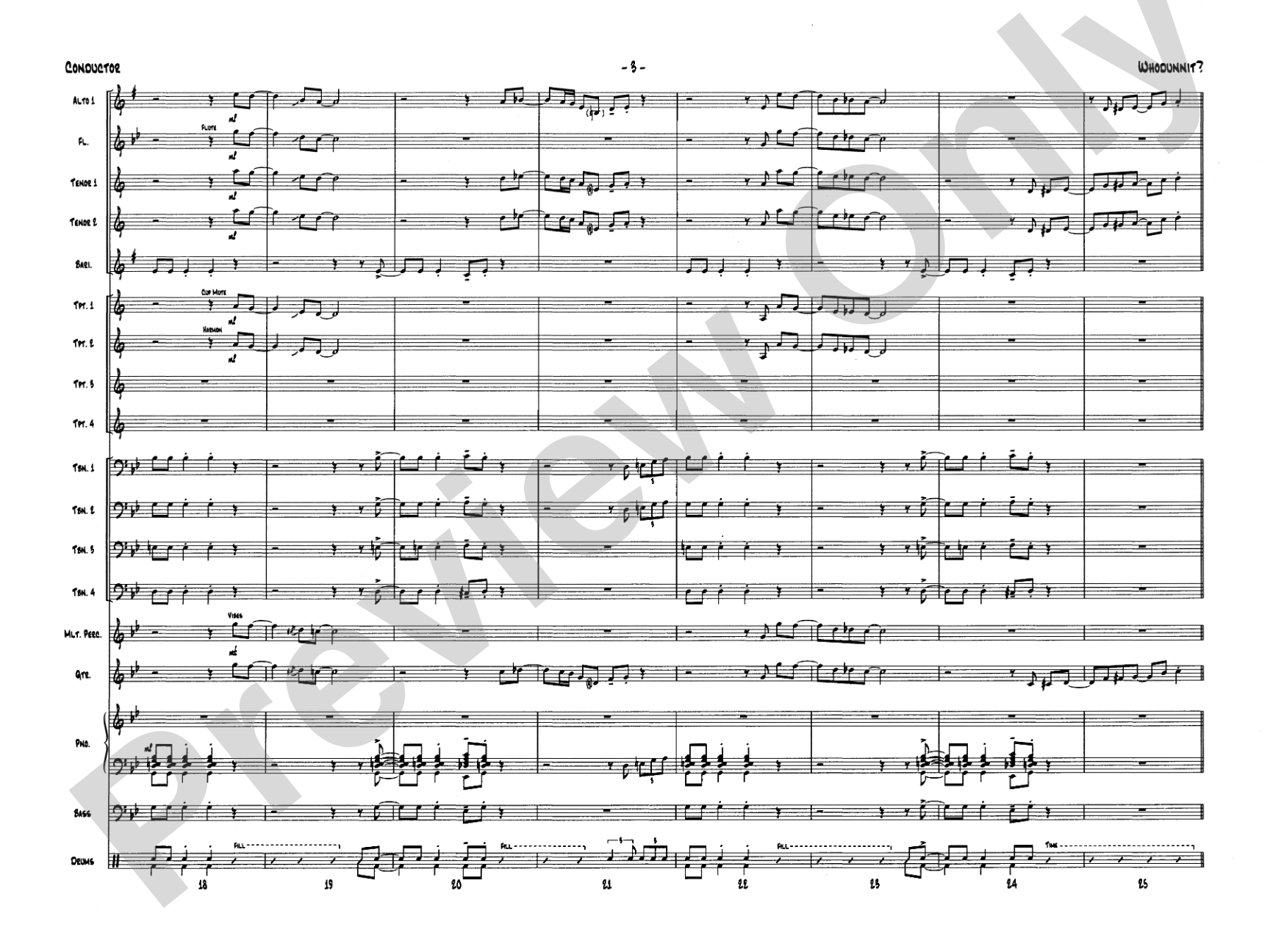 Whodunnit?: Jazz Ensemble Conductor Score & Parts