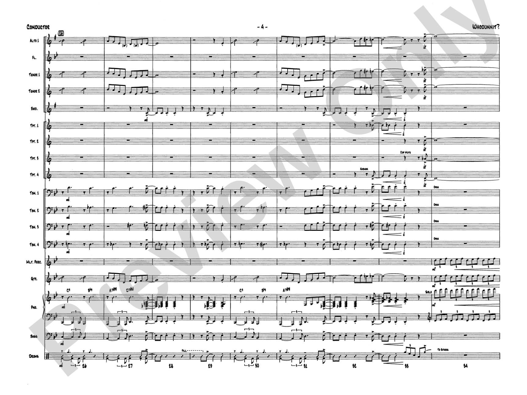 Whodunnit?: Jazz Ensemble Conductor Score & Parts