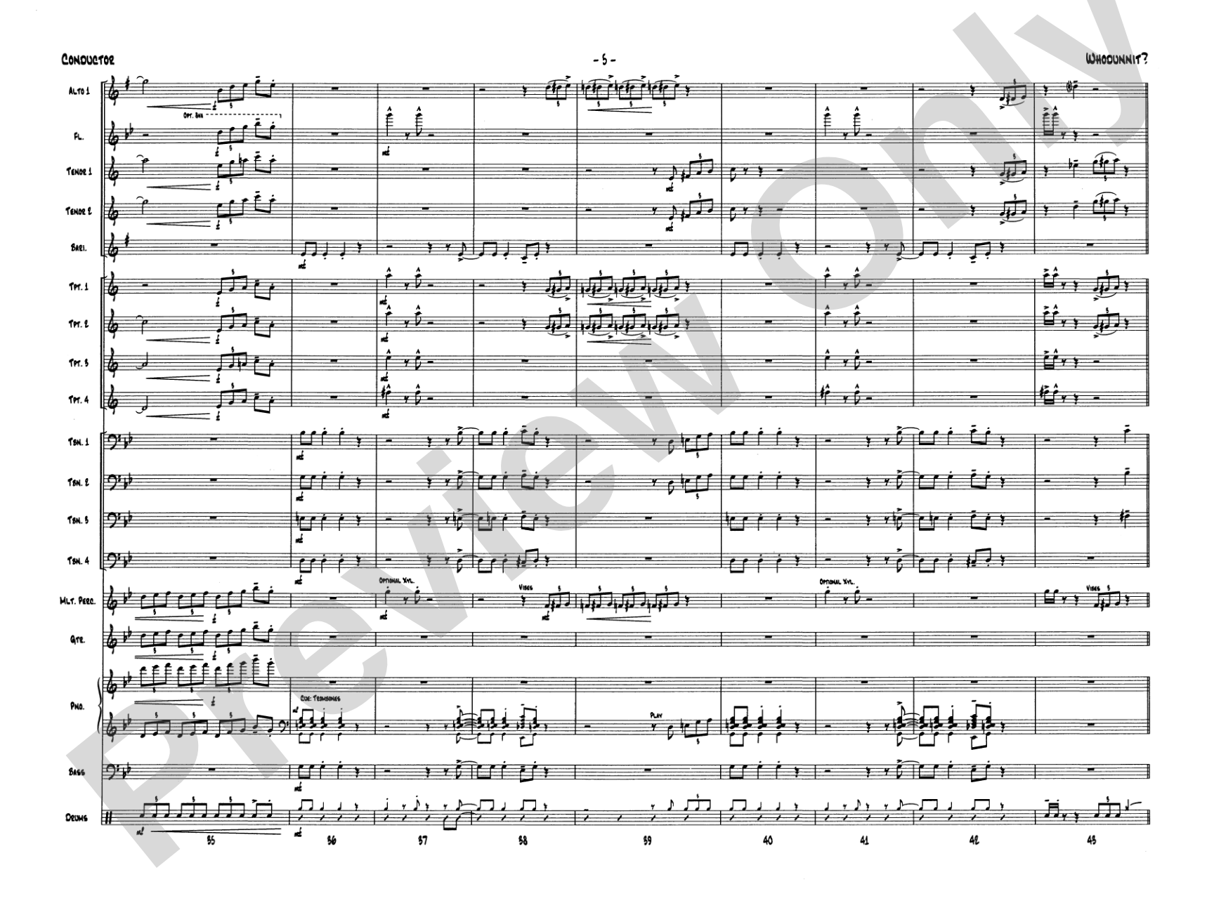 Whodunnit?: Jazz Ensemble Conductor Score & Parts
