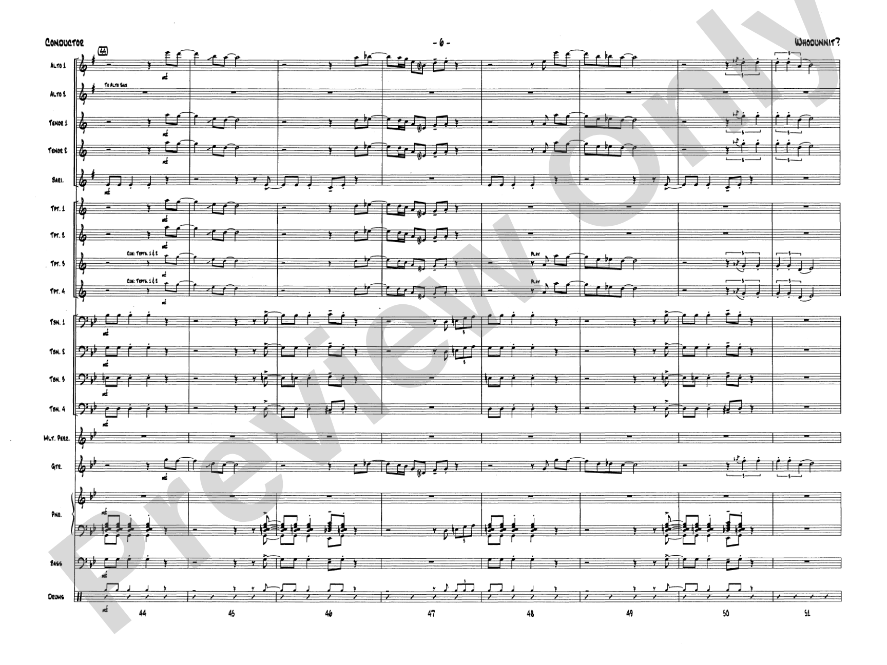 Whodunnit?: Jazz Ensemble Conductor Score & Parts