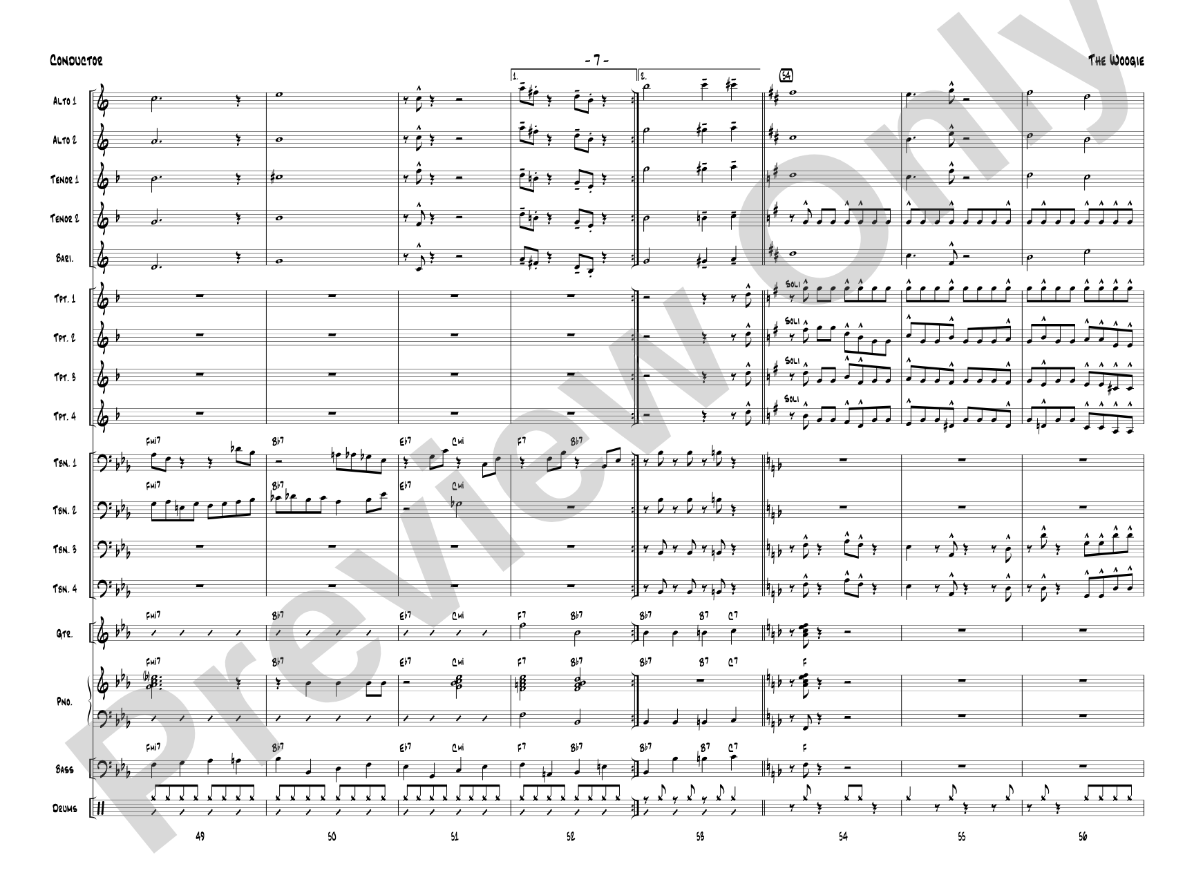 The Woogie: Jazz Ensemble Conductor Score & Parts