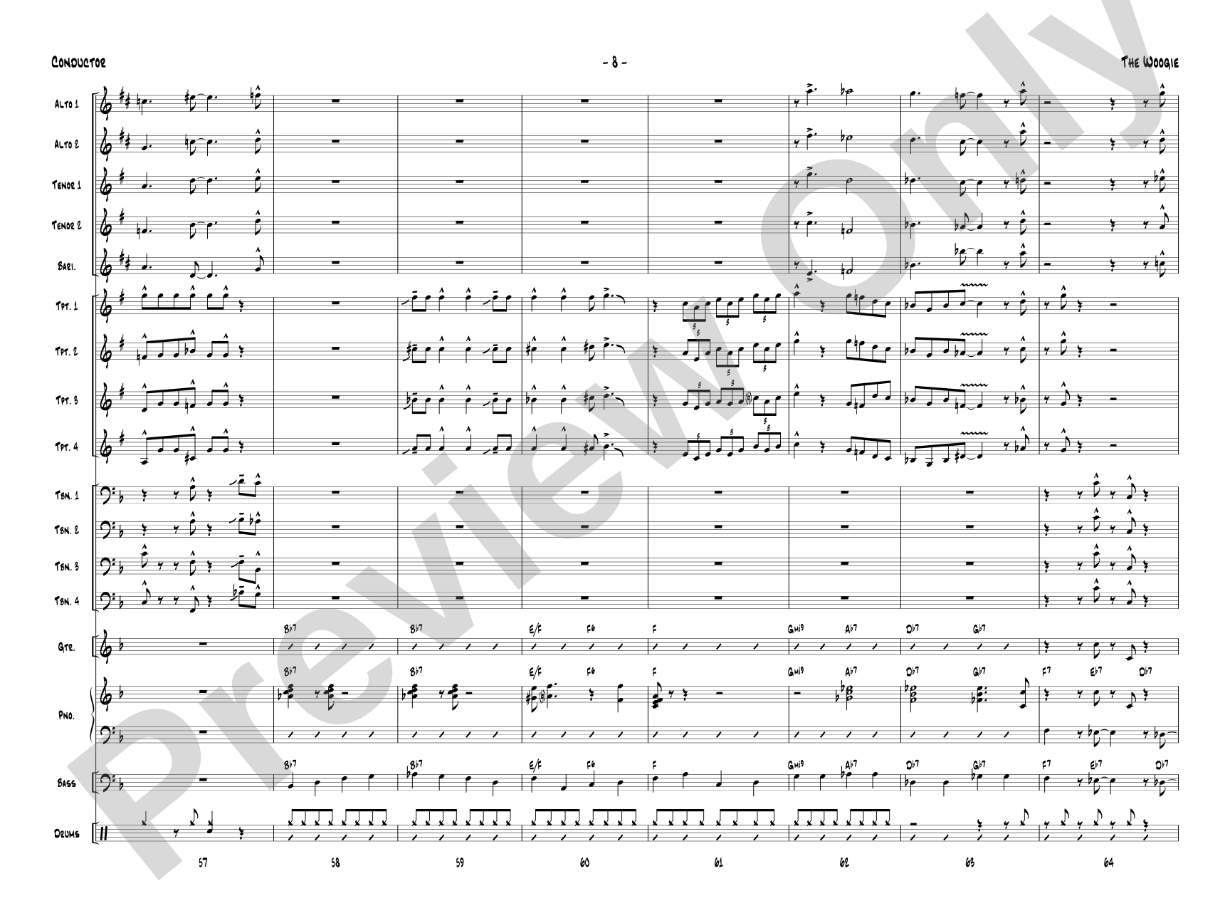 The Woogie: Jazz Ensemble Conductor Score & Parts