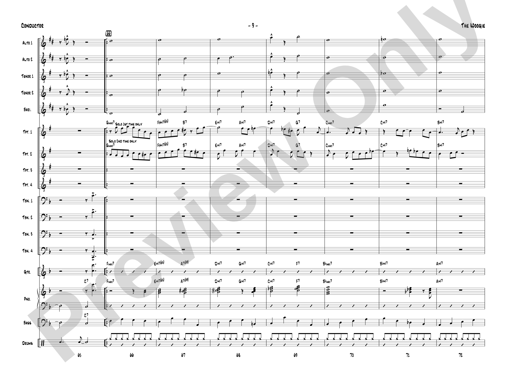 The Woogie: Jazz Ensemble Conductor Score & Parts