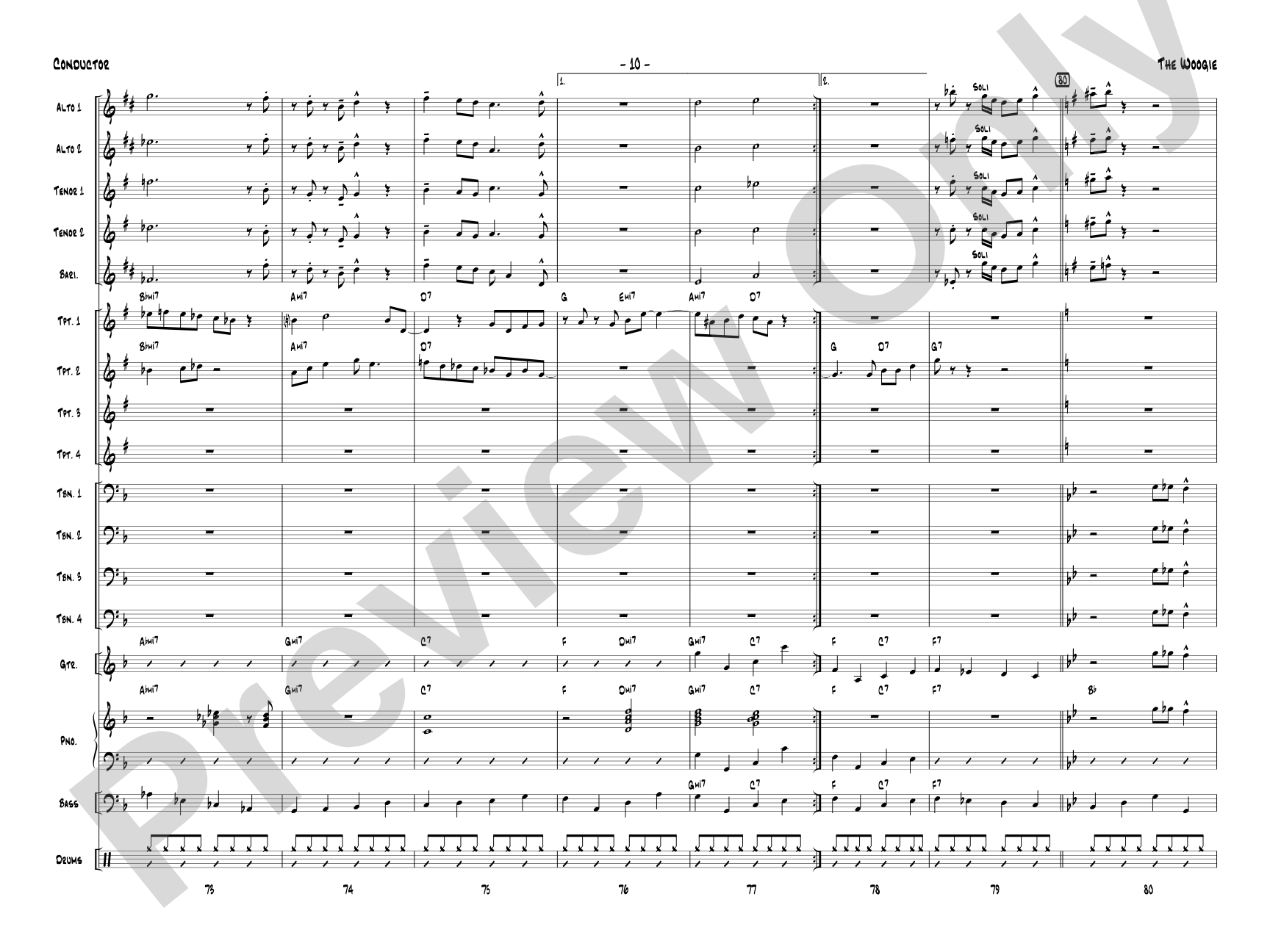 The Woogie: Jazz Ensemble Conductor Score & Parts