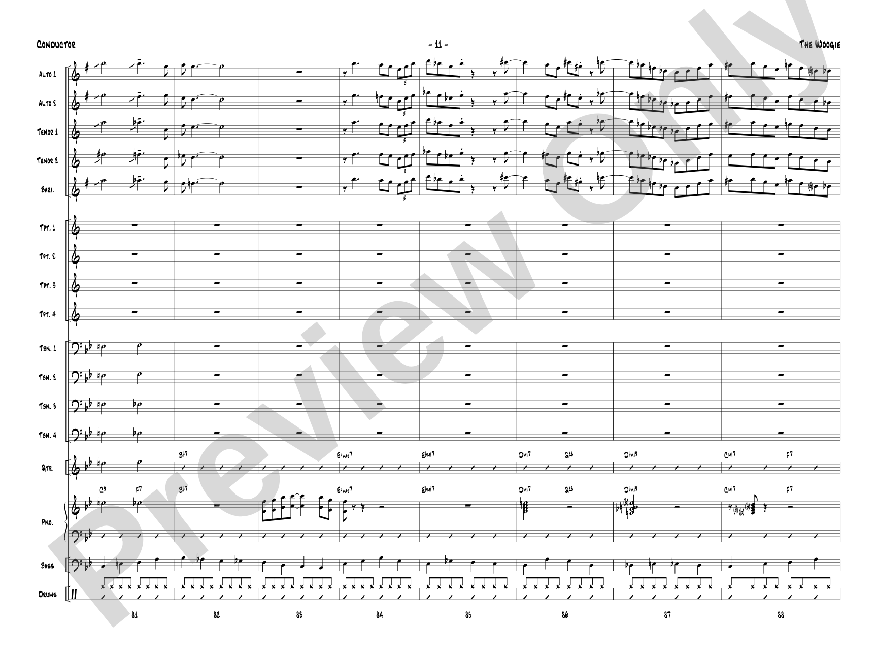 The Woogie: Jazz Ensemble Conductor Score & Parts