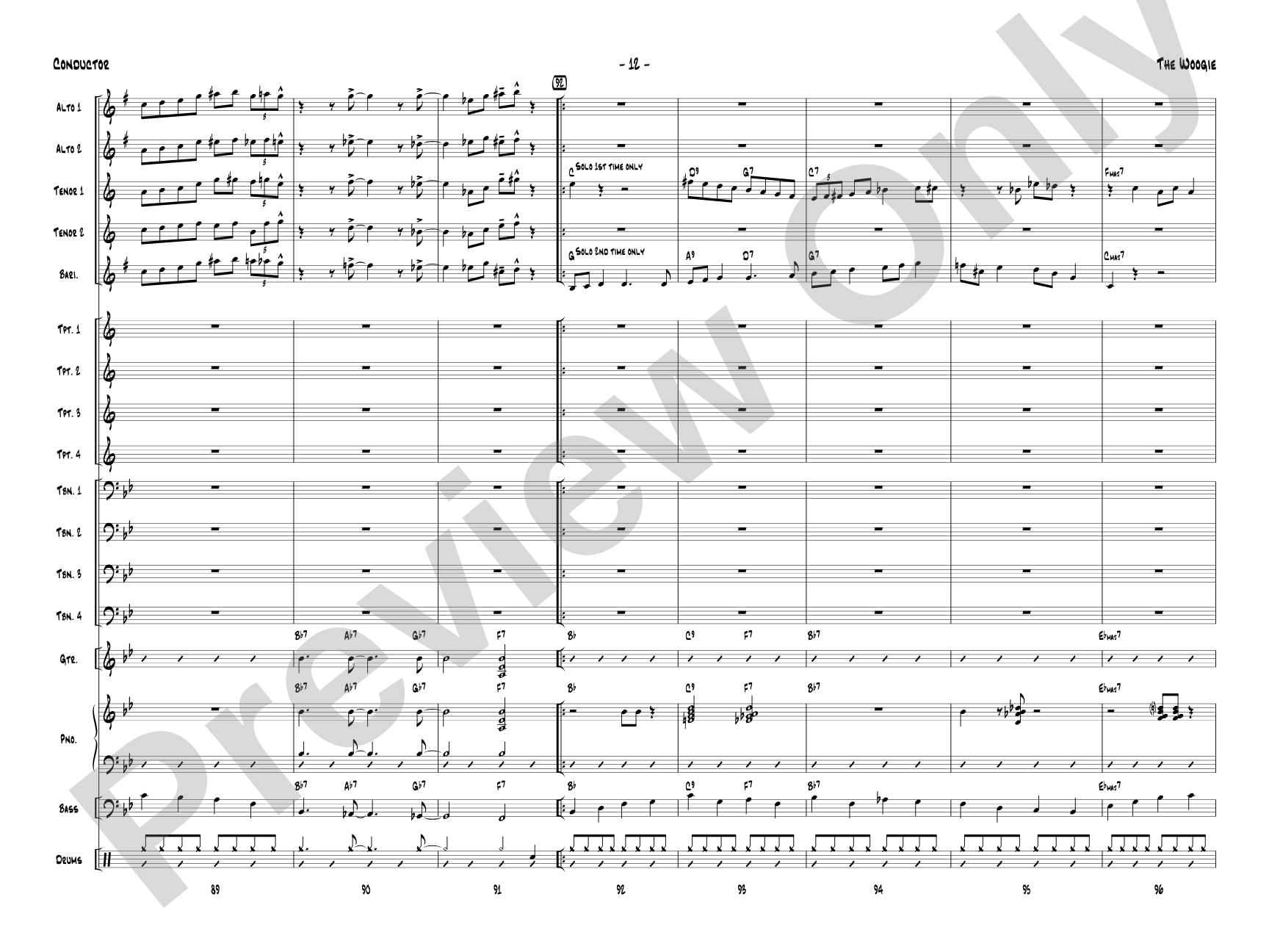 The Woogie: Jazz Ensemble Conductor Score & Parts