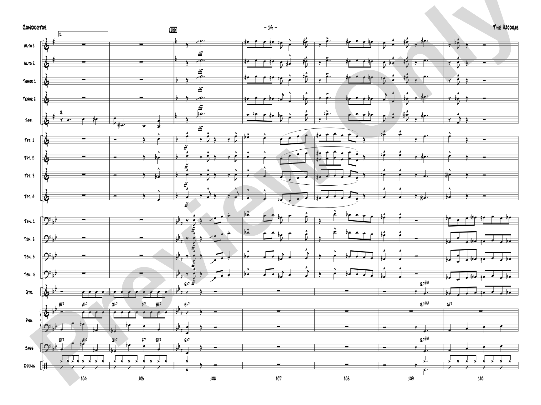 The Woogie: Jazz Ensemble Conductor Score & Parts