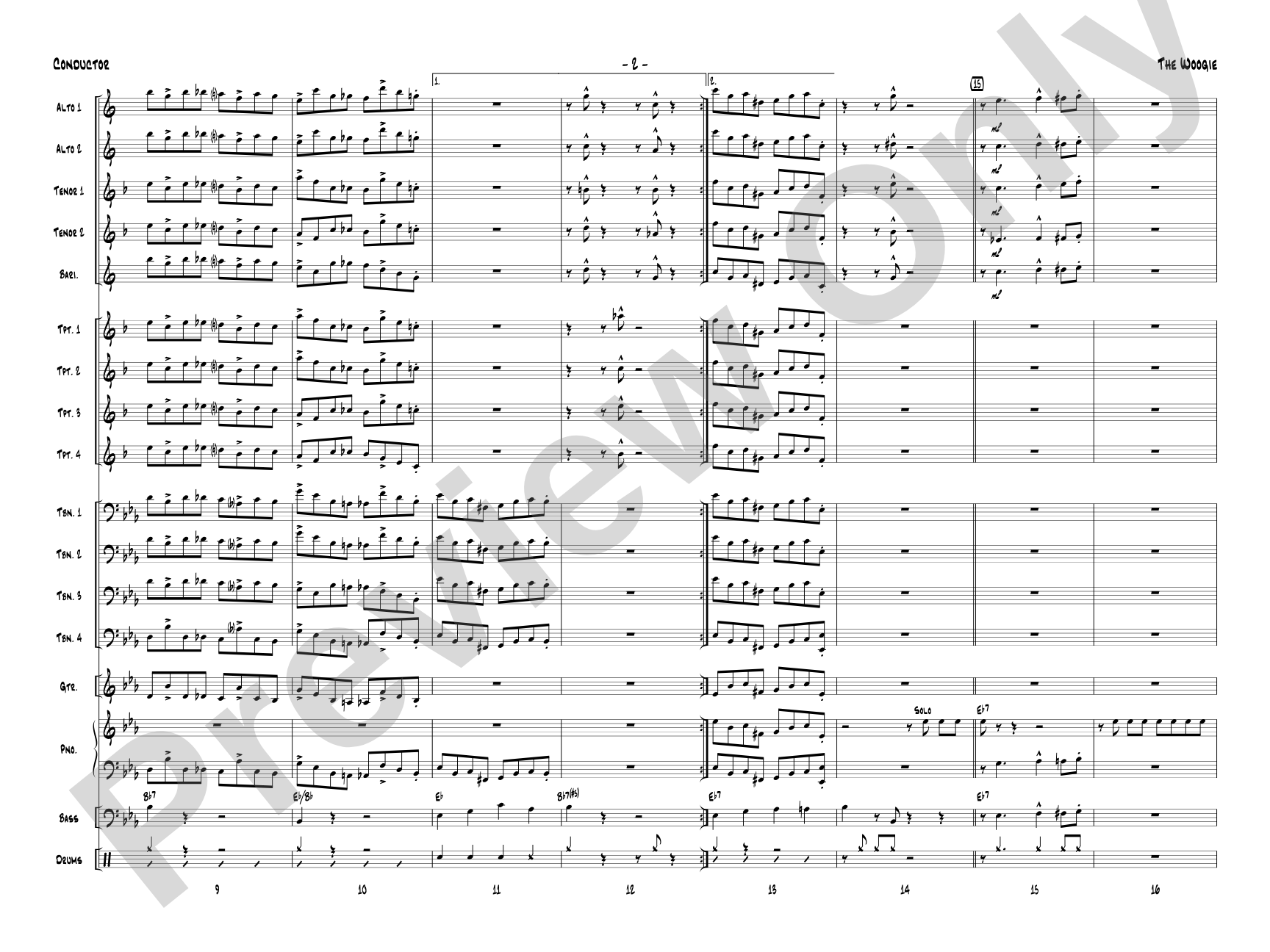 The Woogie: Jazz Ensemble Conductor Score & Parts