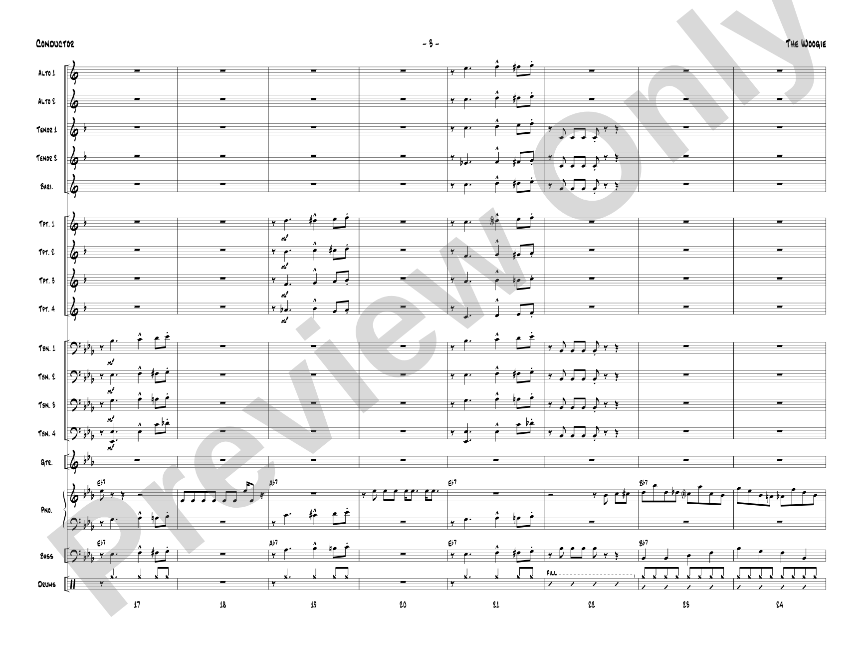 The Woogie: Jazz Ensemble Conductor Score & Parts