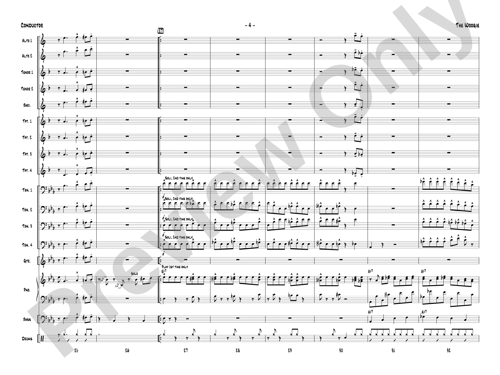 The Woogie: Jazz Ensemble Conductor Score & Parts