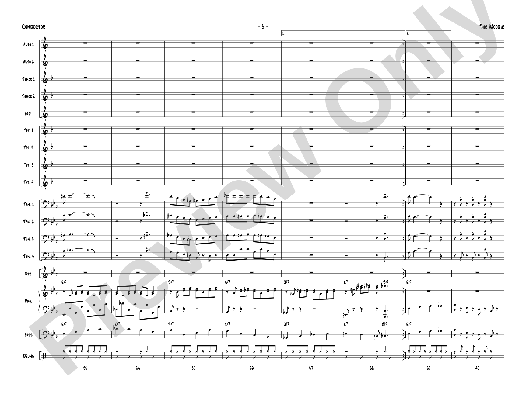 The Woogie: Jazz Ensemble Conductor Score & Parts