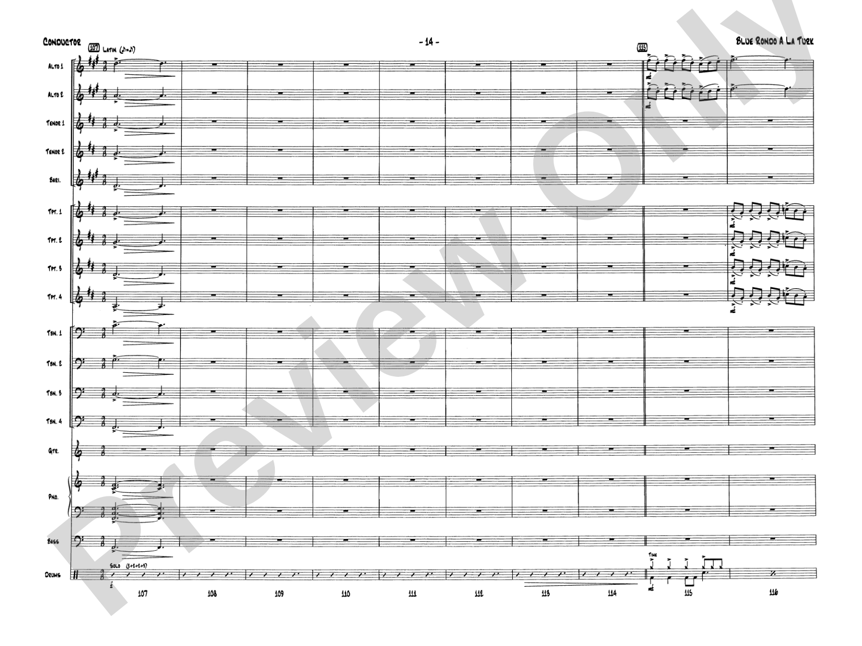 Blue Rondo a la Turk: Jazz Ensemble Conductor Score & Parts