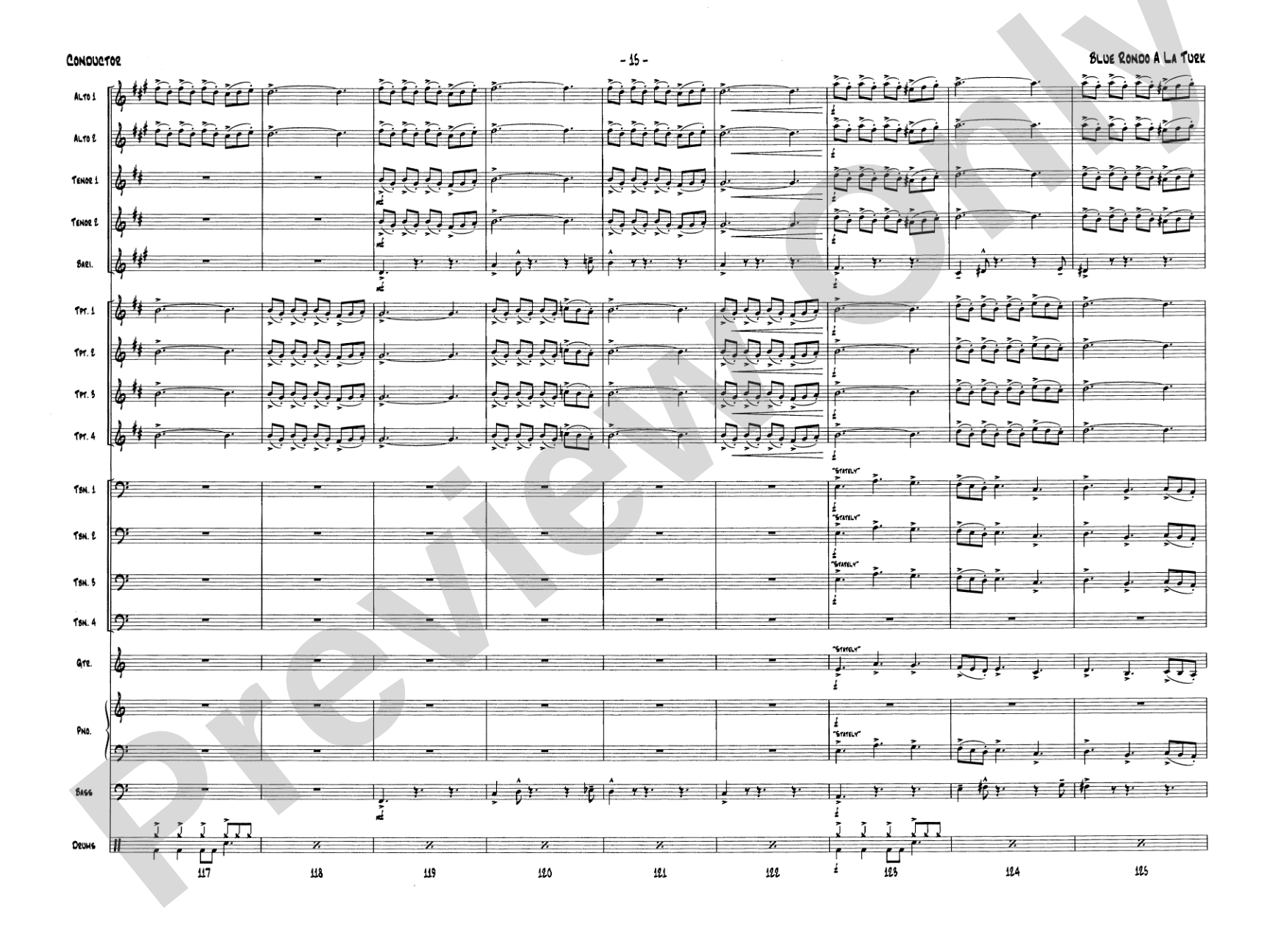 Blue Rondo a la Turk: Jazz Ensemble Conductor Score & Parts