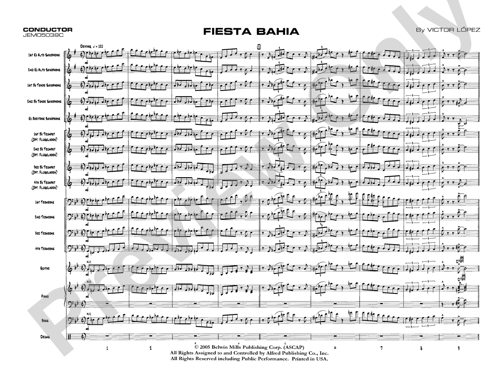 Fiesta Bahia: Jazz Ensemble Conductor Score & Parts