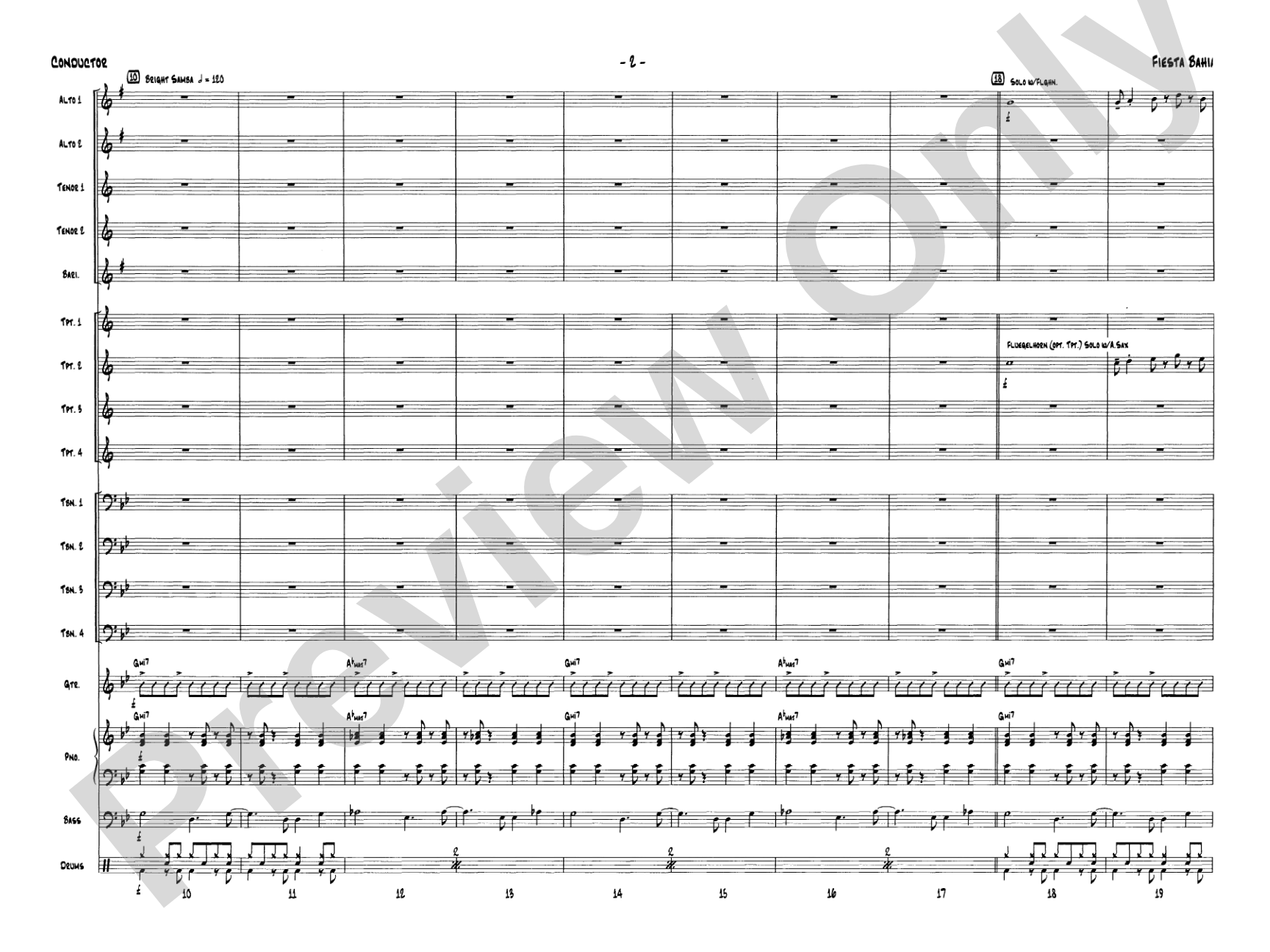 Fiesta Bahia: Jazz Ensemble Conductor Score & Parts
