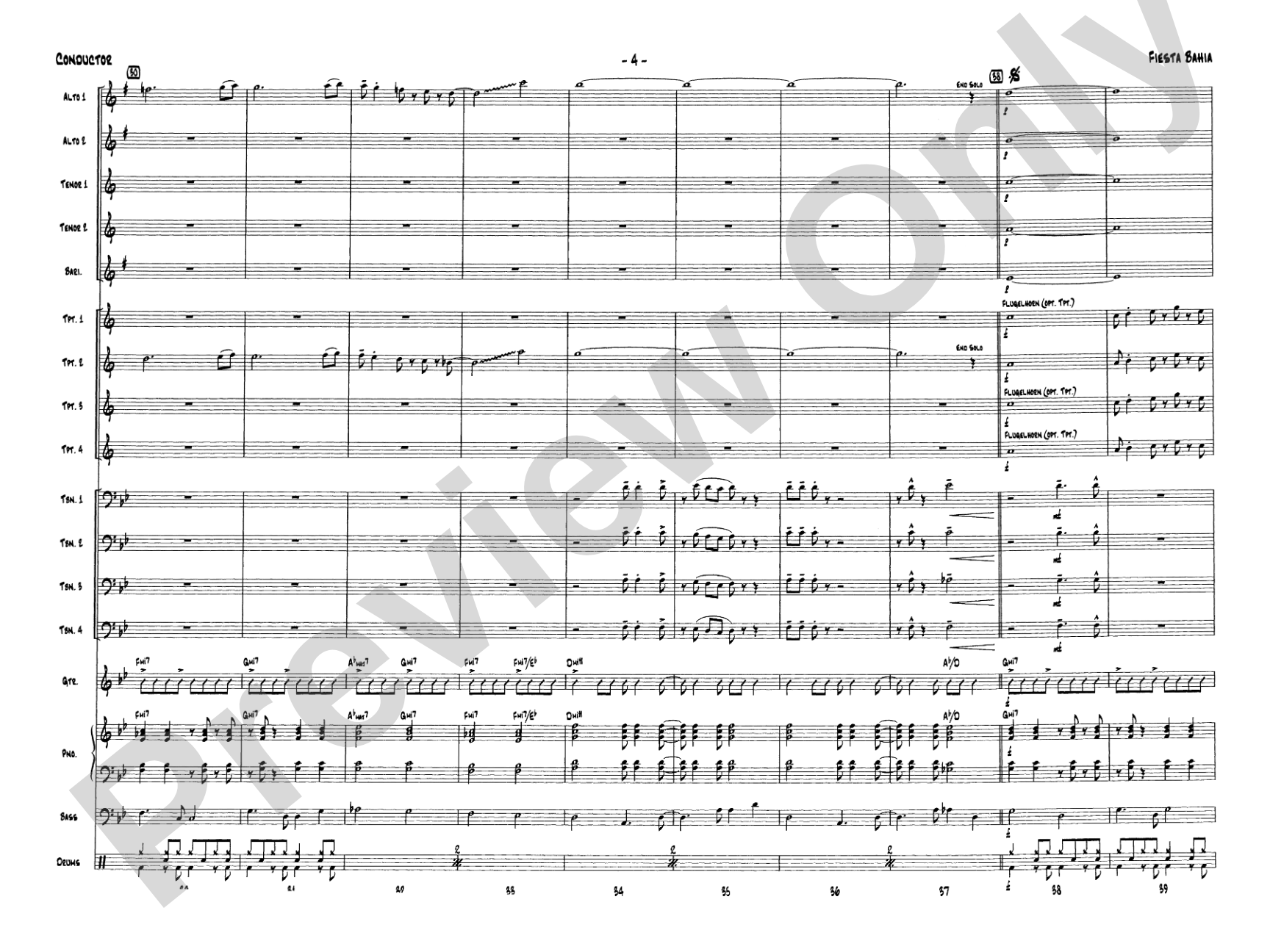 Fiesta Bahia: Jazz Ensemble Conductor Score & Parts
