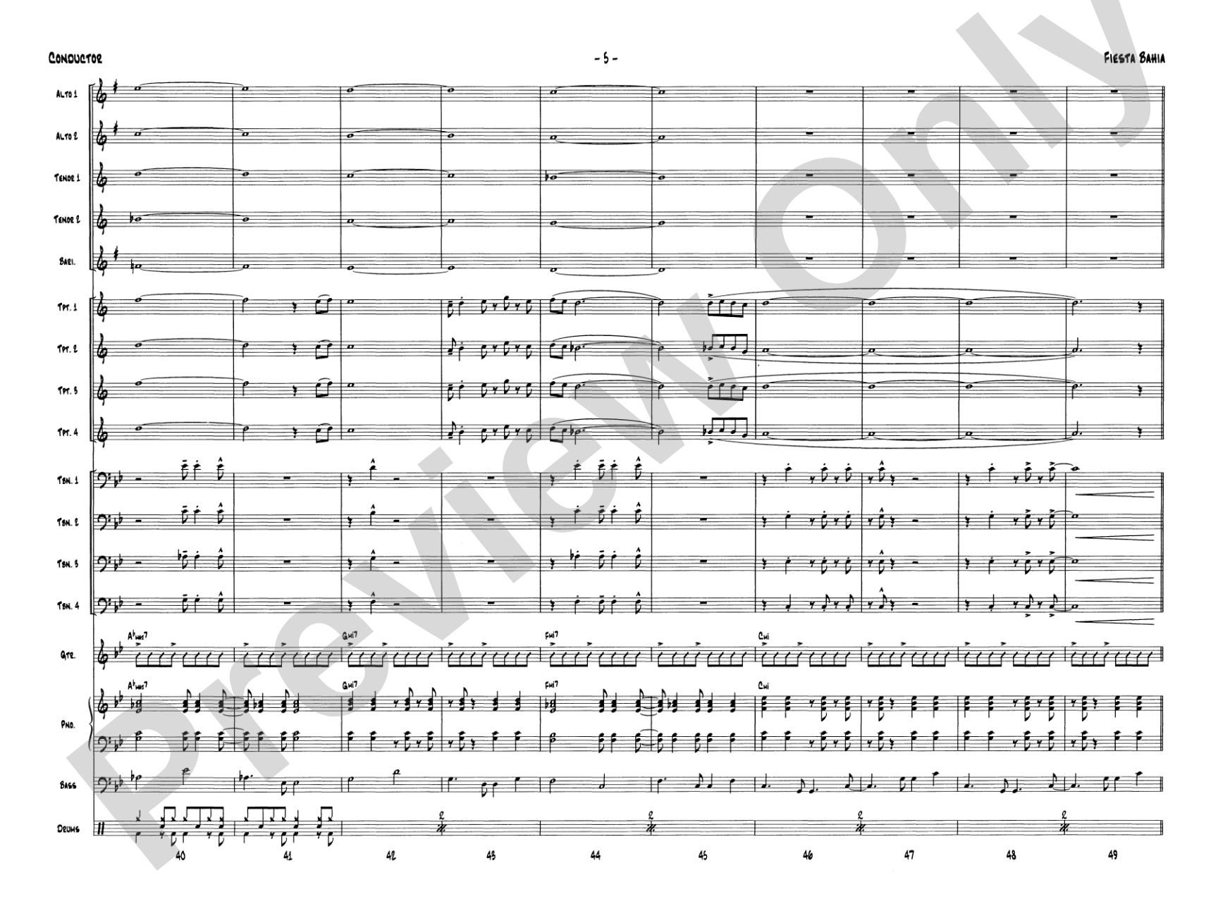 Fiesta Bahia: Jazz Ensemble Conductor Score & Parts