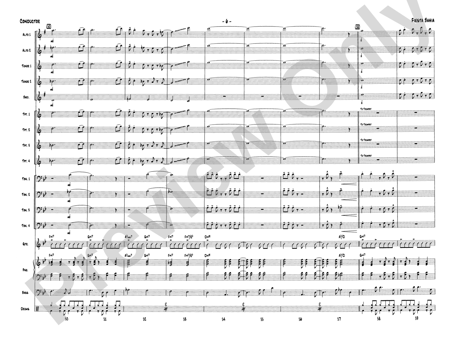 Fiesta Bahia: Jazz Ensemble Conductor Score & Parts