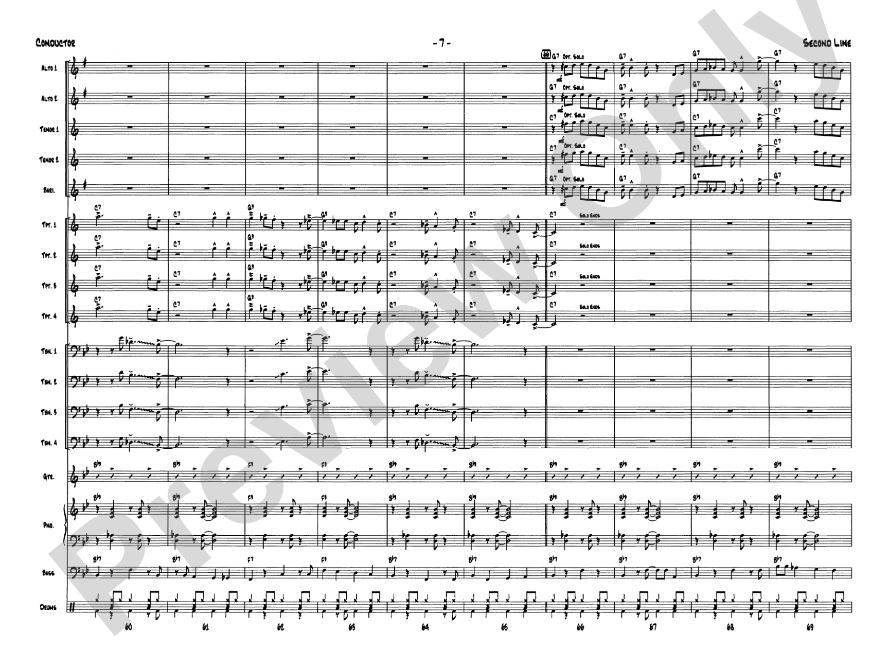 Second Line (Joe Avery Blues): Jazz Ensemble Conductor Score & Parts