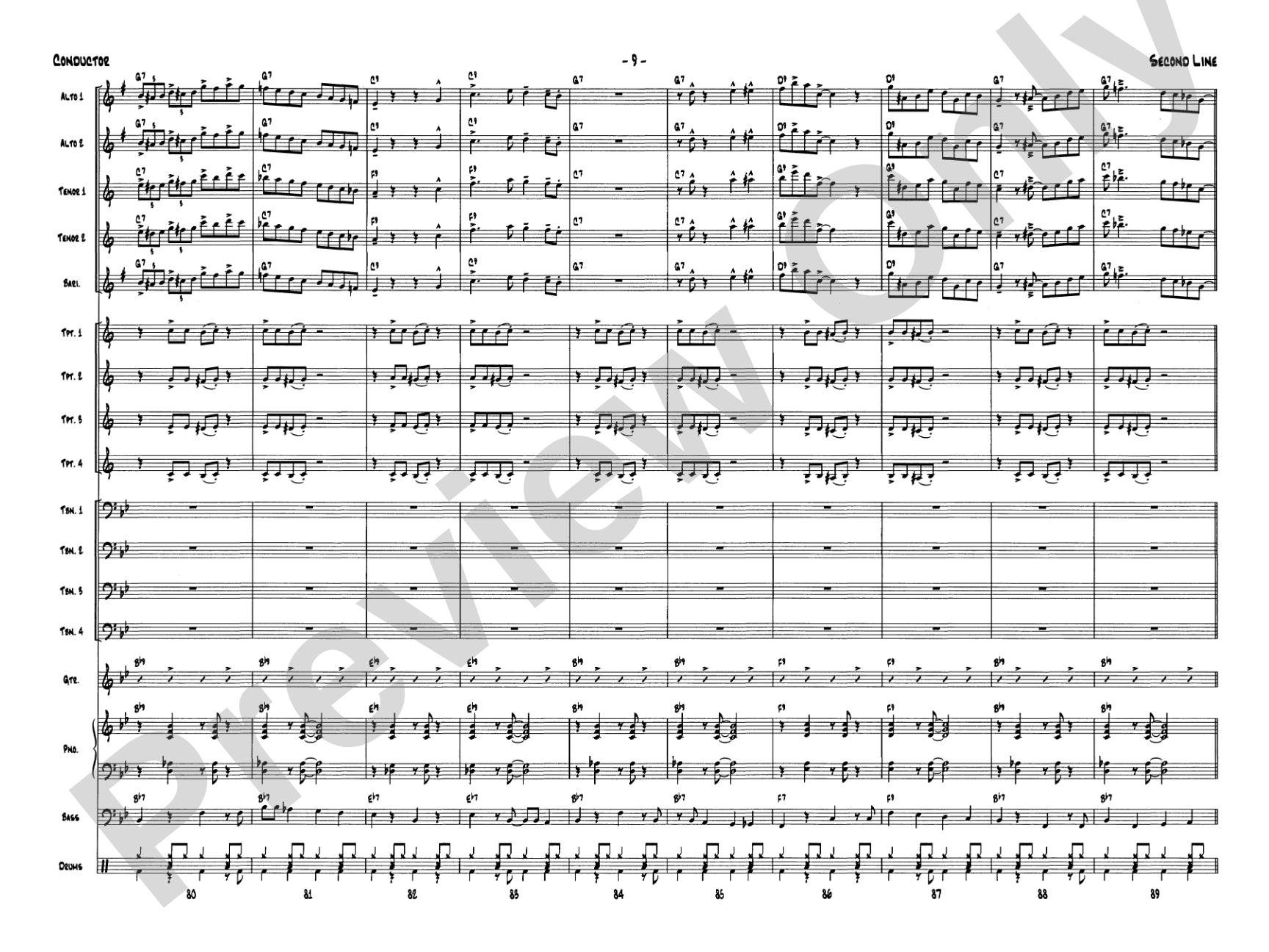 Second Line (Joe Avery Blues): Jazz Ensemble Conductor Score & Parts