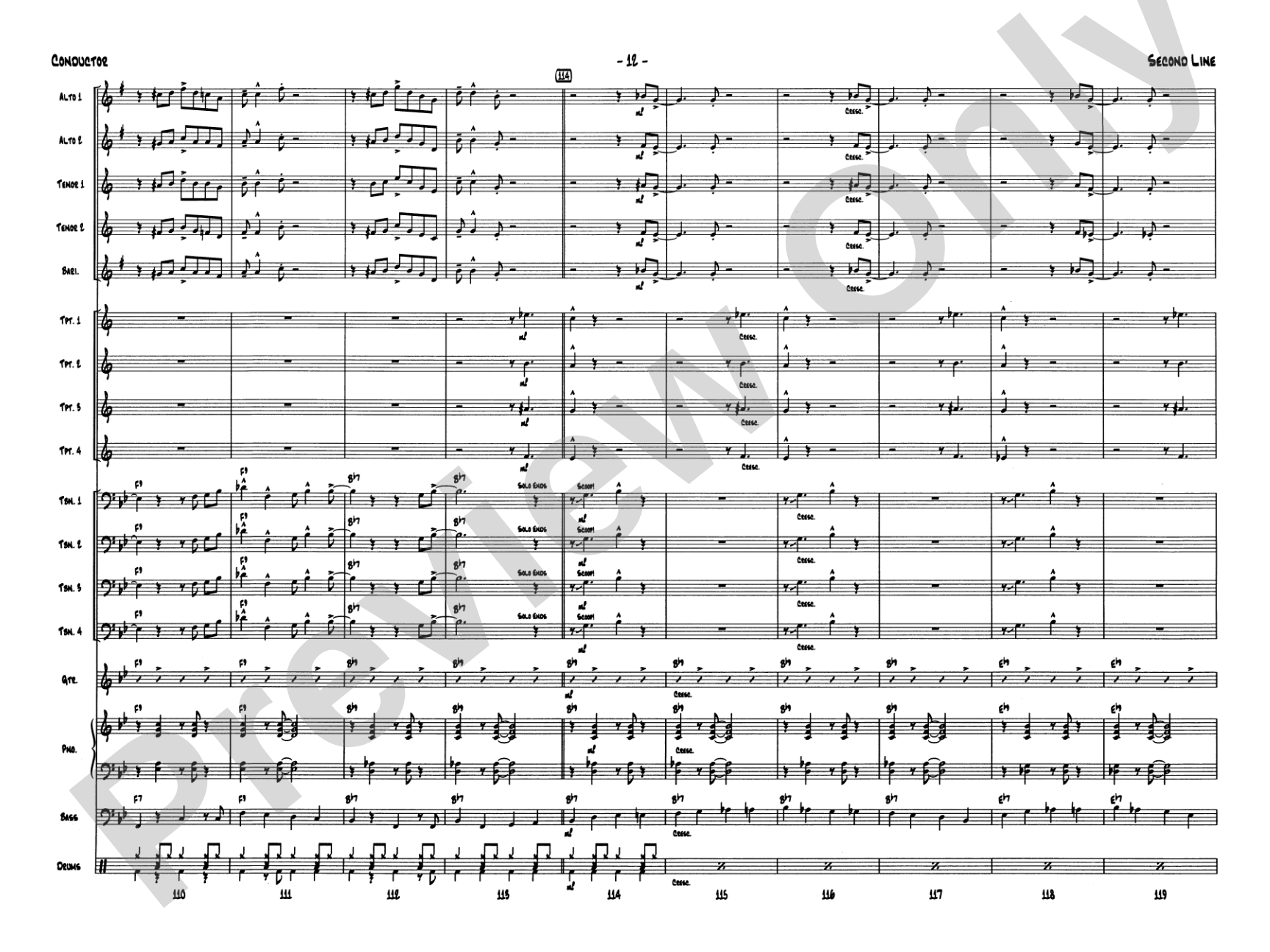 Second Line (Joe Avery Blues): Jazz Ensemble Conductor Score & Parts
