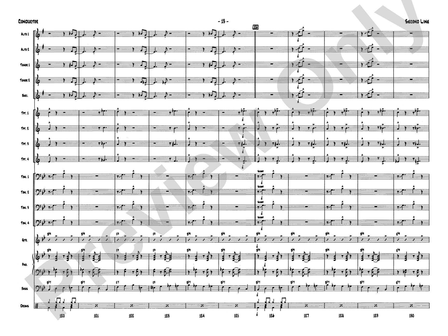Second Line (Joe Avery Blues): Jazz Ensemble Conductor Score & Parts