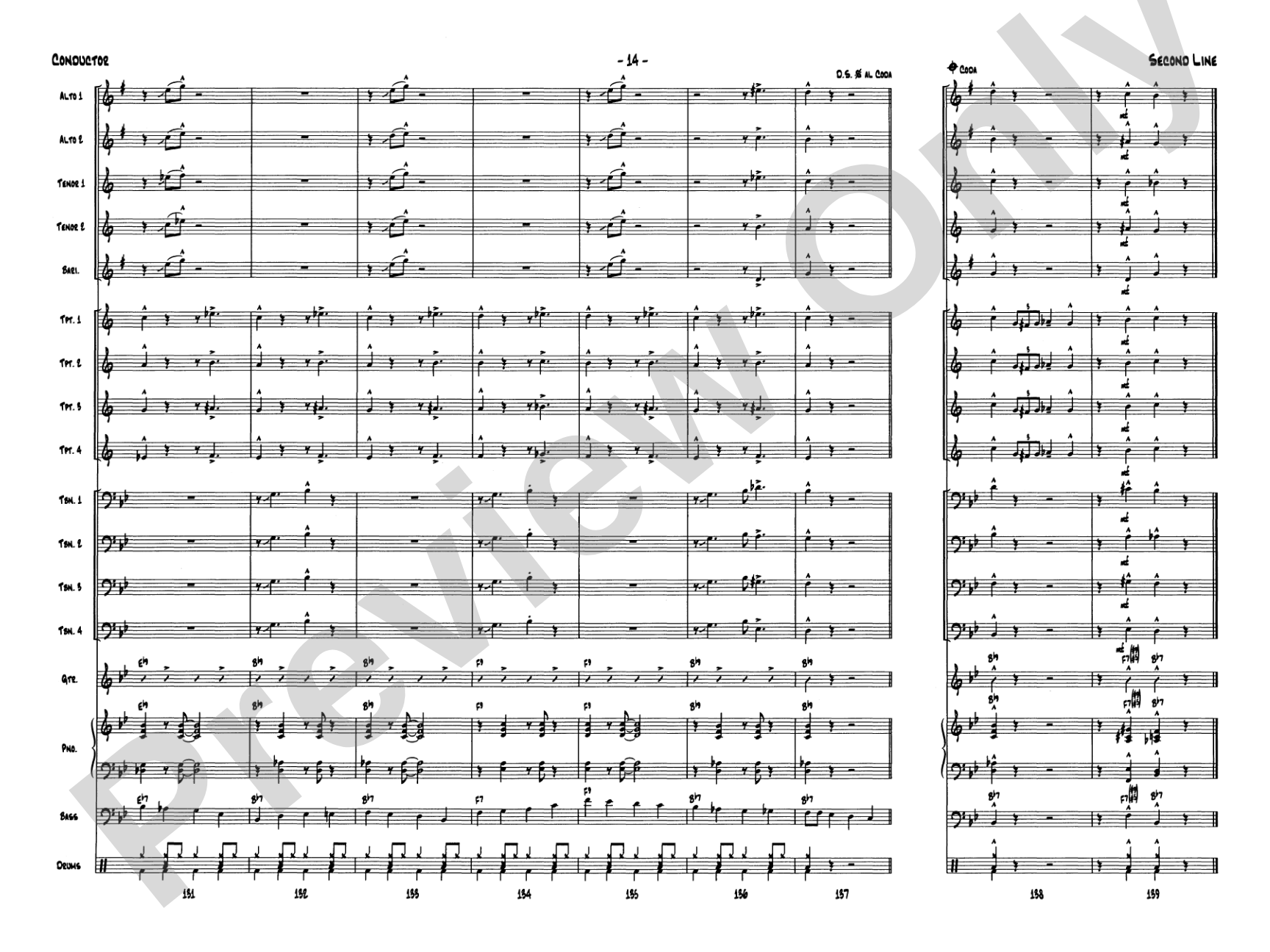 Second Line (Joe Avery Blues): Jazz Ensemble Conductor Score & Parts