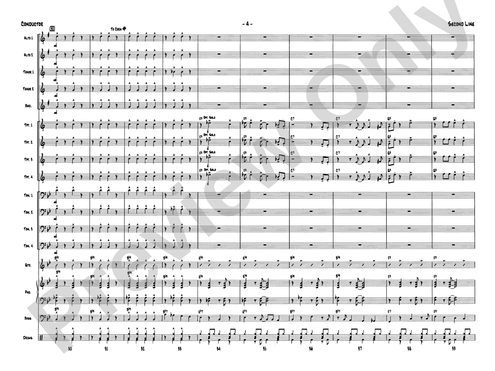 Second Line (Joe Avery Blues): Jazz Ensemble Conductor Score & Parts