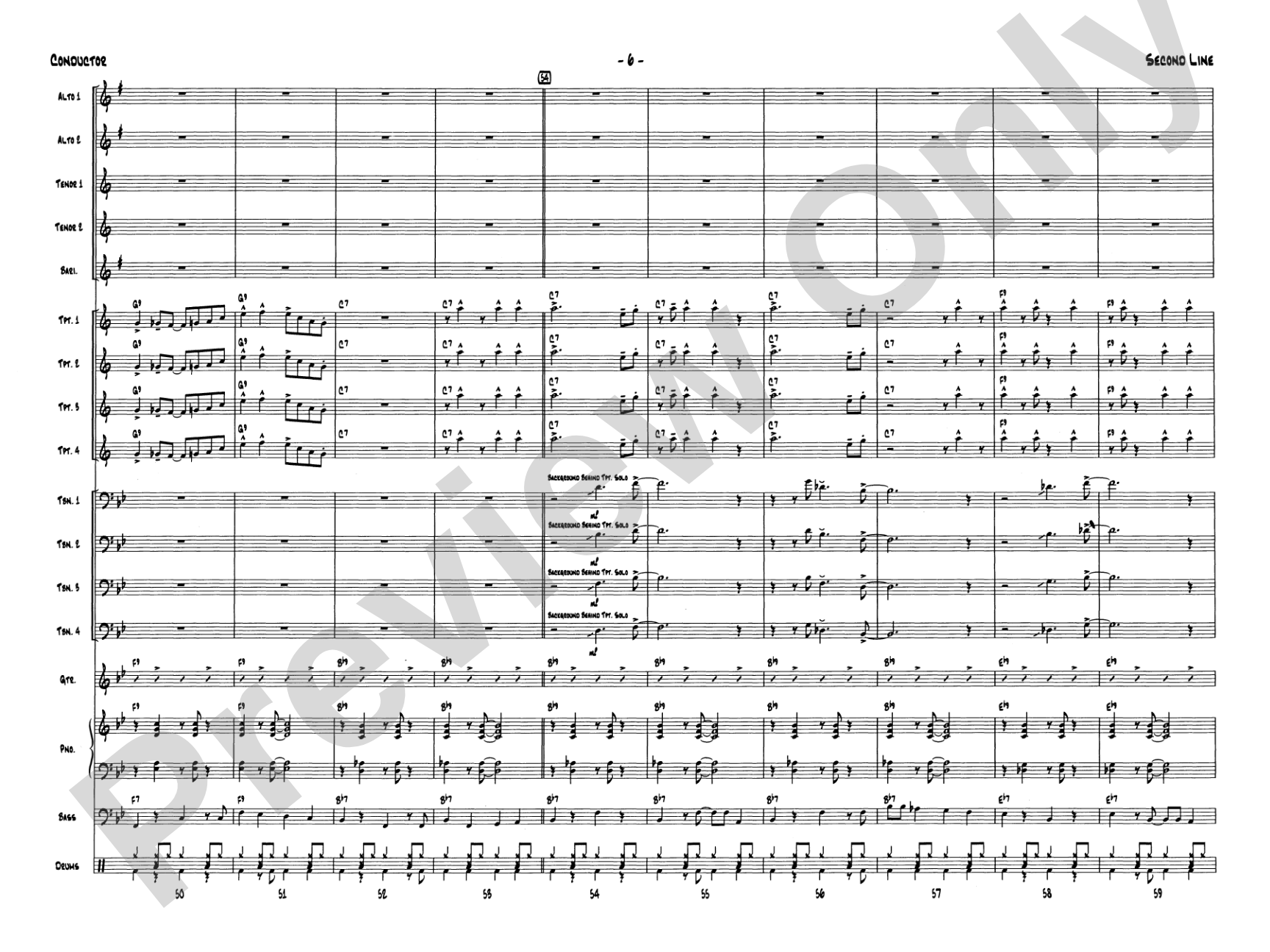 Second Line (Joe Avery Blues): Jazz Ensemble Conductor Score & Parts