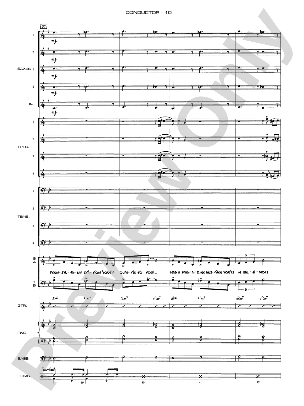 Chattanooga Choo Choo: Vocal Solo with Jazz Ensemble Conductor Score & Parts