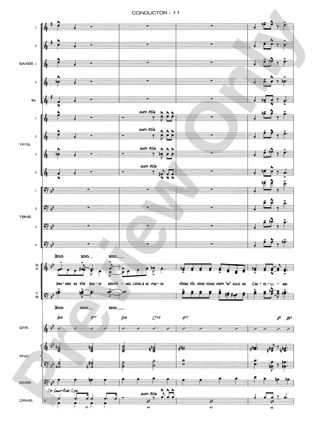 Chattanooga Choo Choo: Vocal Solo with Jazz Ensemble Conductor Score & Parts