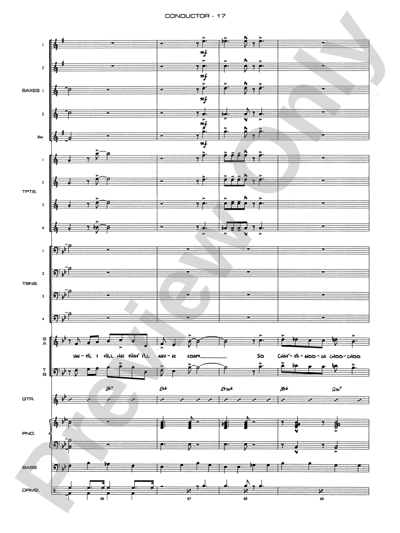 Chattanooga Choo Choo: Vocal Solo with Jazz Ensemble Conductor Score & Parts