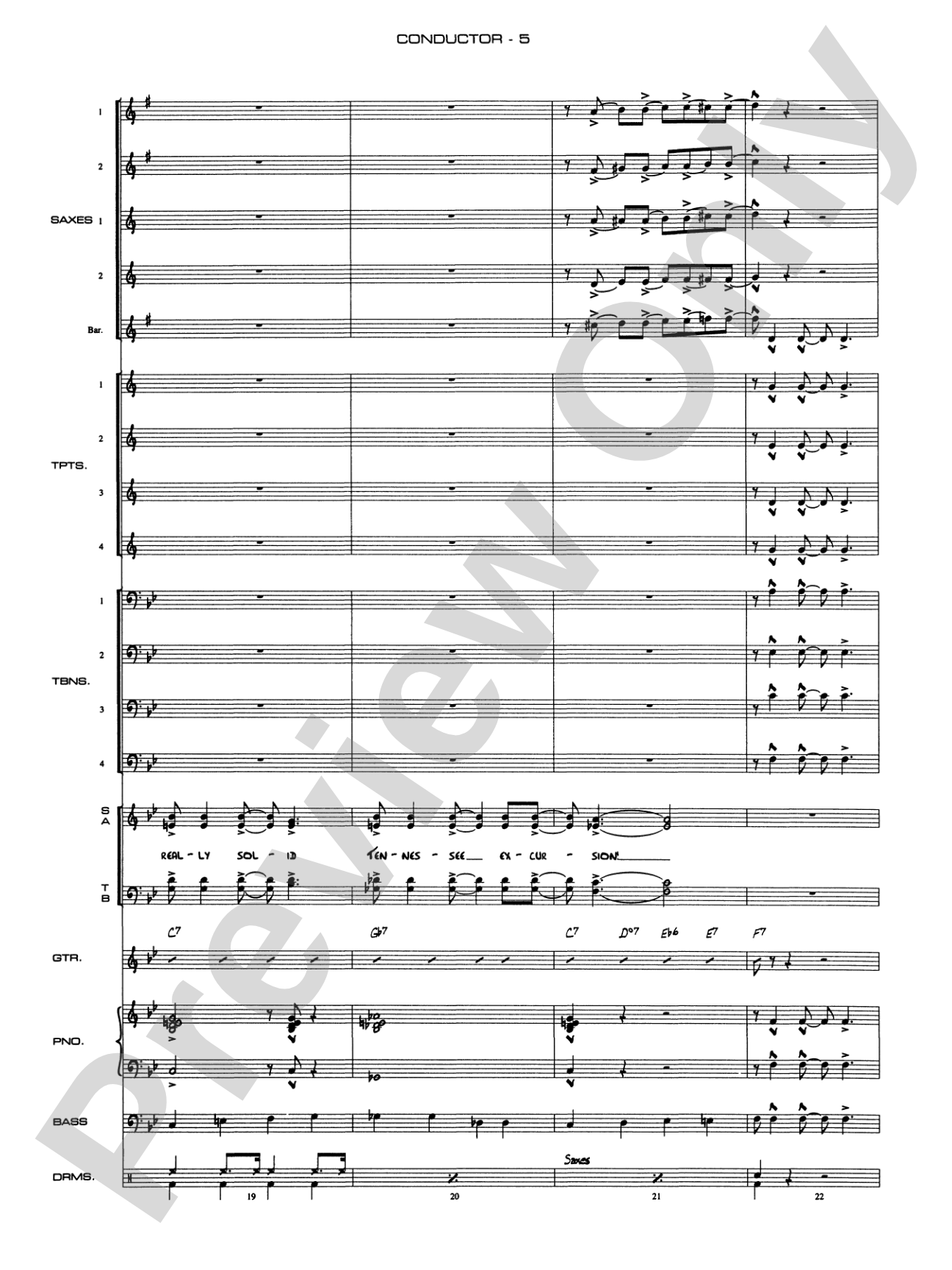 Chattanooga Choo Choo: Vocal Solo with Jazz Ensemble Conductor Score & Parts
