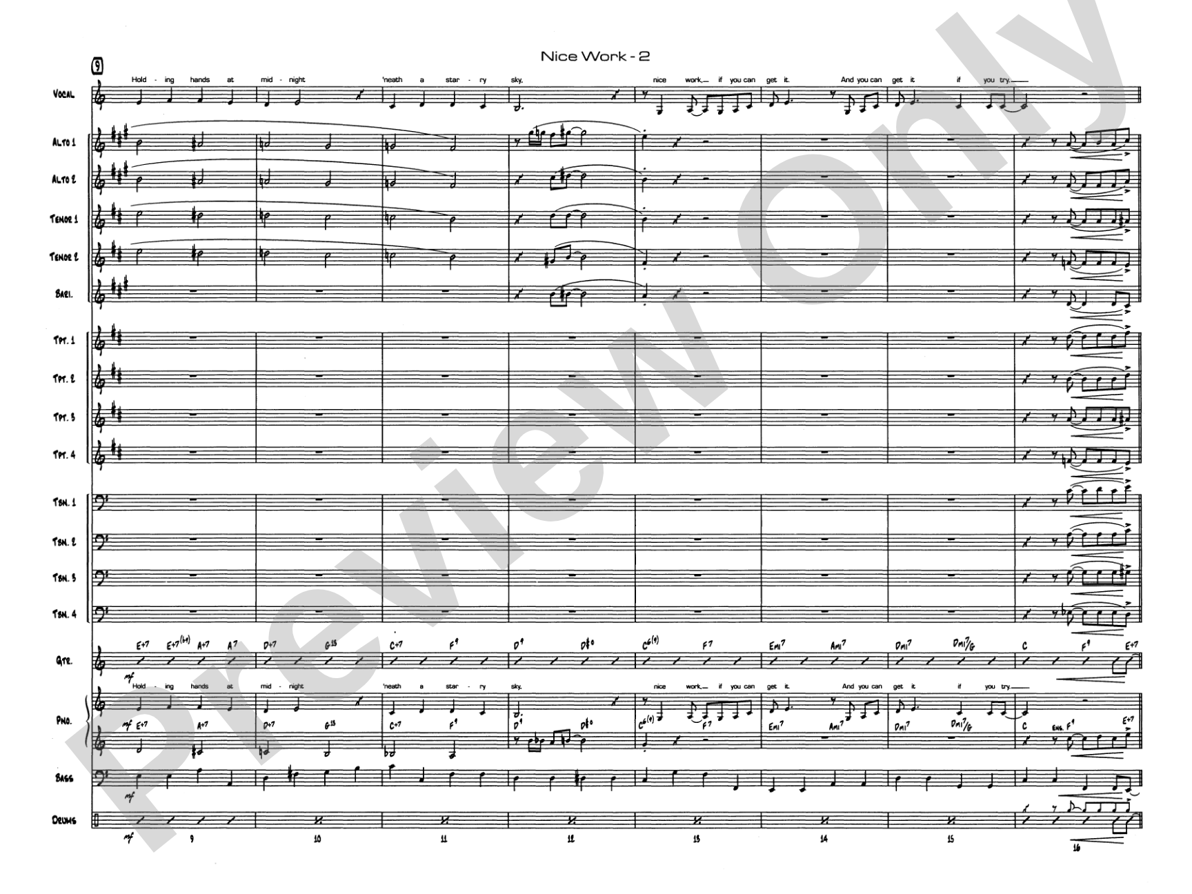 Nice Work If You Can Get It: Vocal Solo with Jazz Ensemble Conductor Score & Parts
