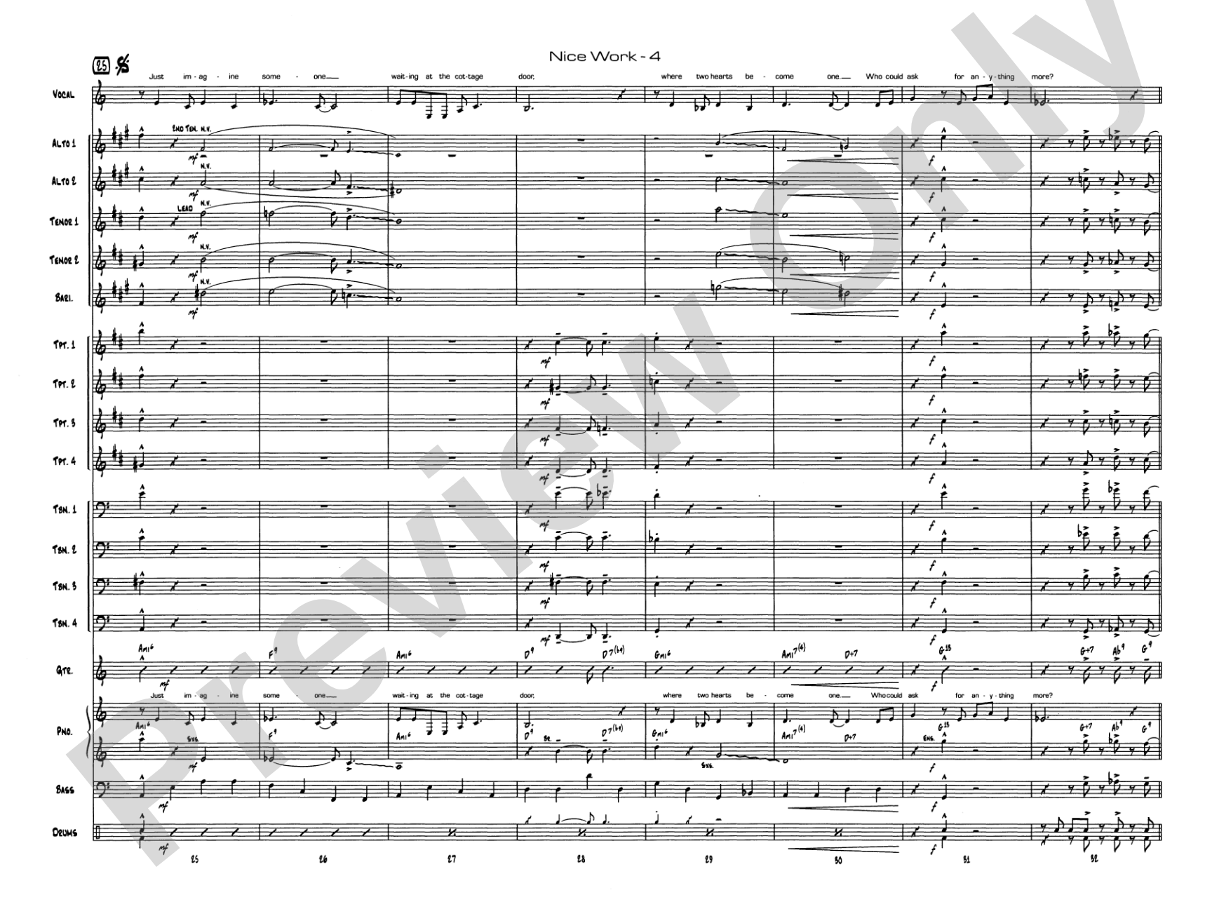 Nice Work If You Can Get It: Vocal Solo with Jazz Ensemble Conductor Score & Parts