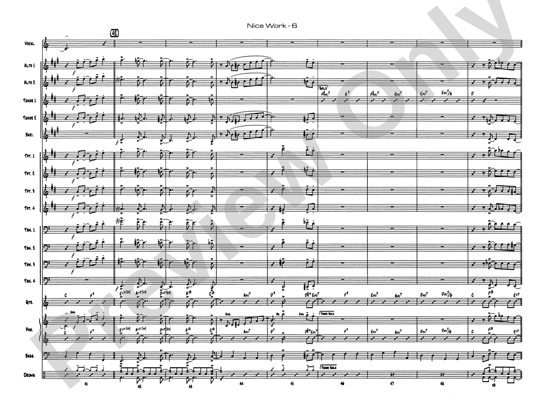 Nice Work If You Can Get It: Vocal Solo with Jazz Ensemble Conductor Score & Parts