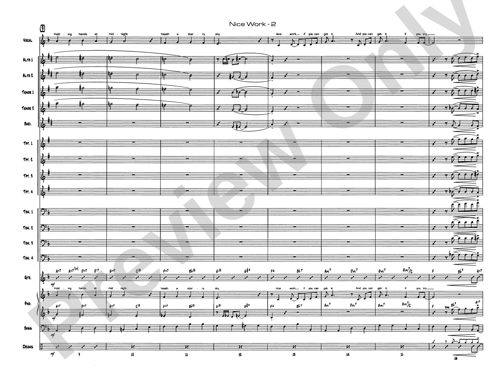 Nice Work If You Can Get It: Vocal Solo with Jazz Ensemble Conductor Score & Parts
