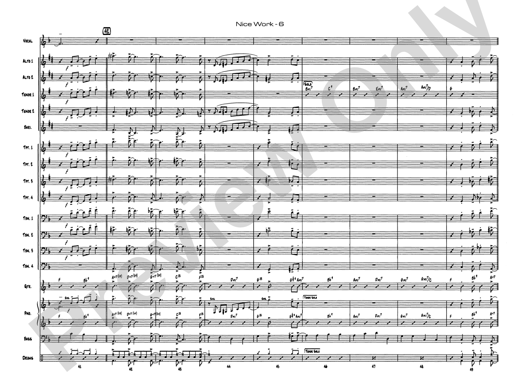 Nice Work If You Can Get It: Vocal Solo with Jazz Ensemble Conductor Score & Parts