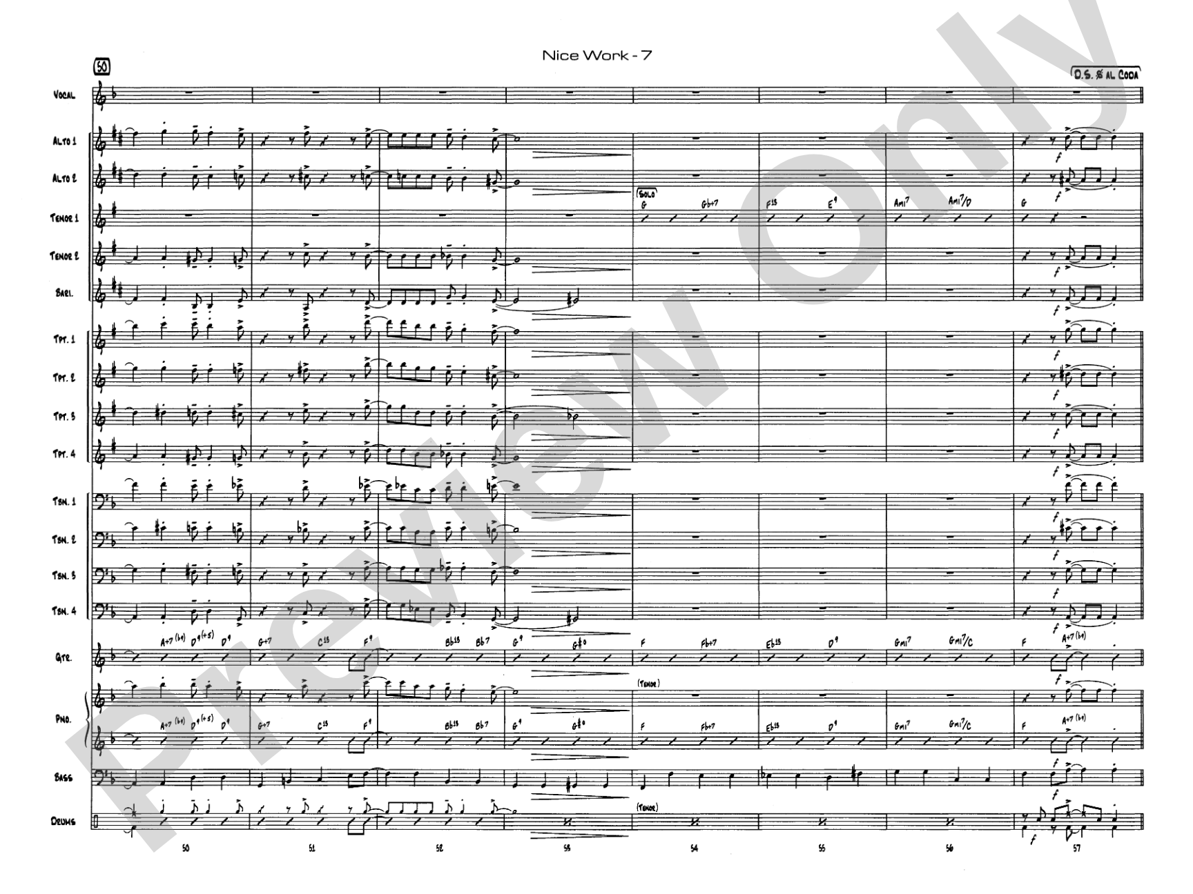 Nice Work If You Can Get It: Vocal Solo with Jazz Ensemble Conductor Score & Parts