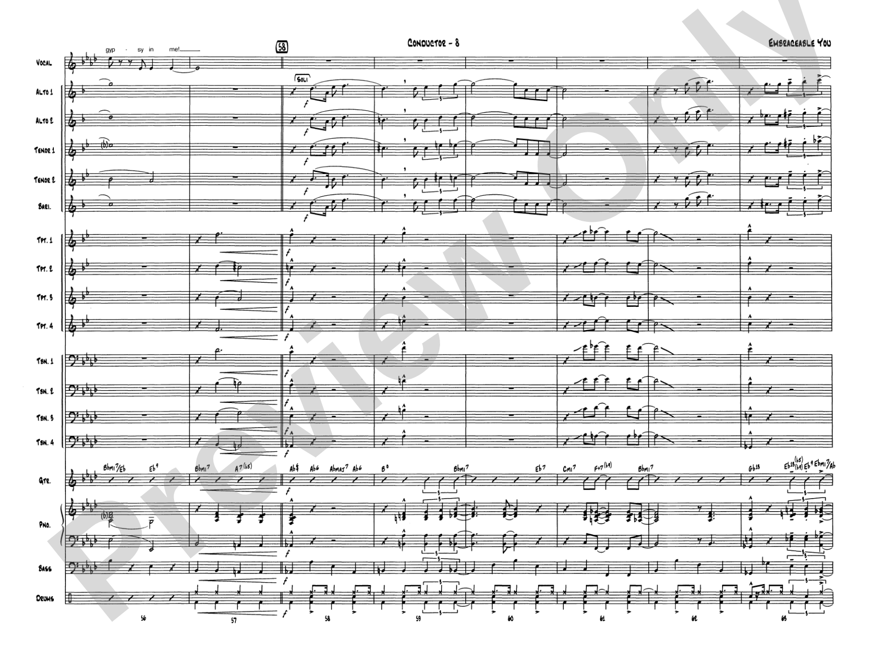 Embraceable You: Vocal Solo with Jazz Ensemble Conductor Score & Parts
