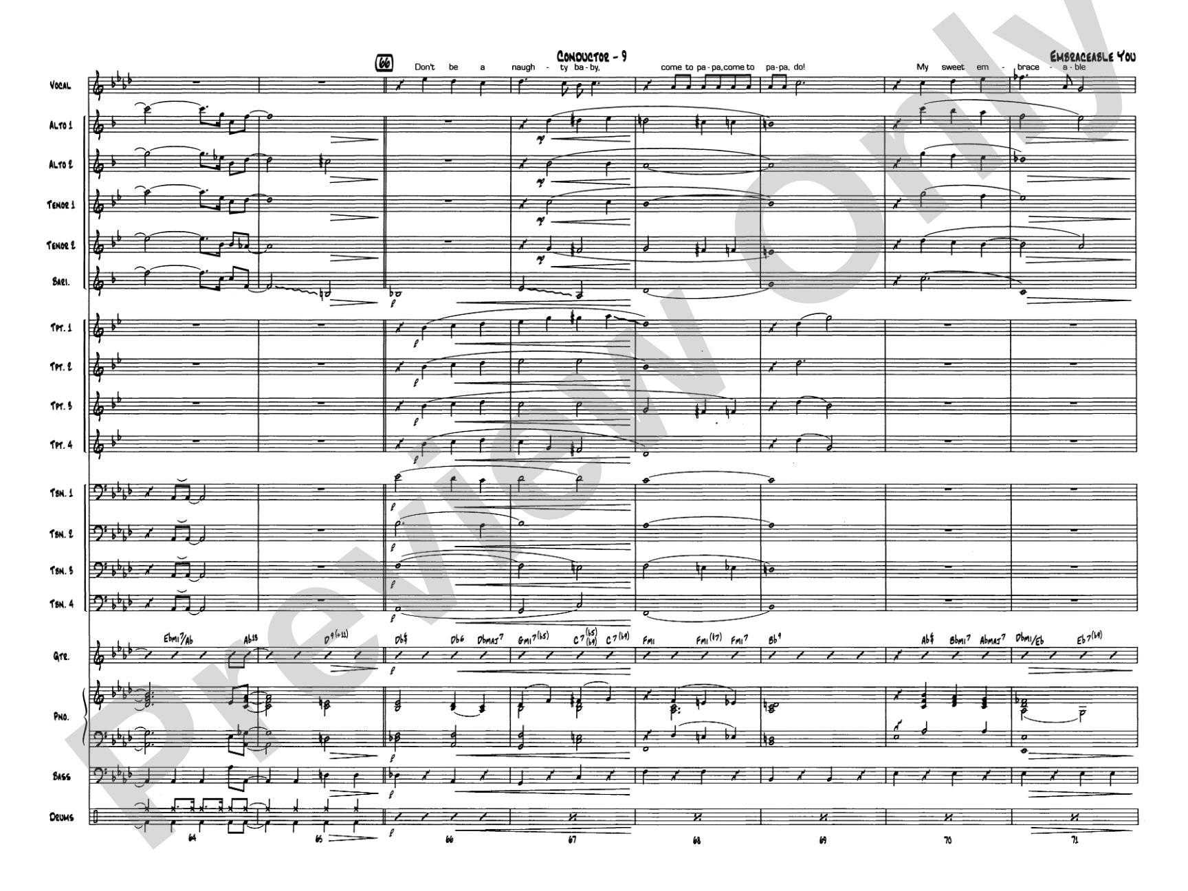 Embraceable You: Vocal Solo with Jazz Ensemble Conductor Score & Parts