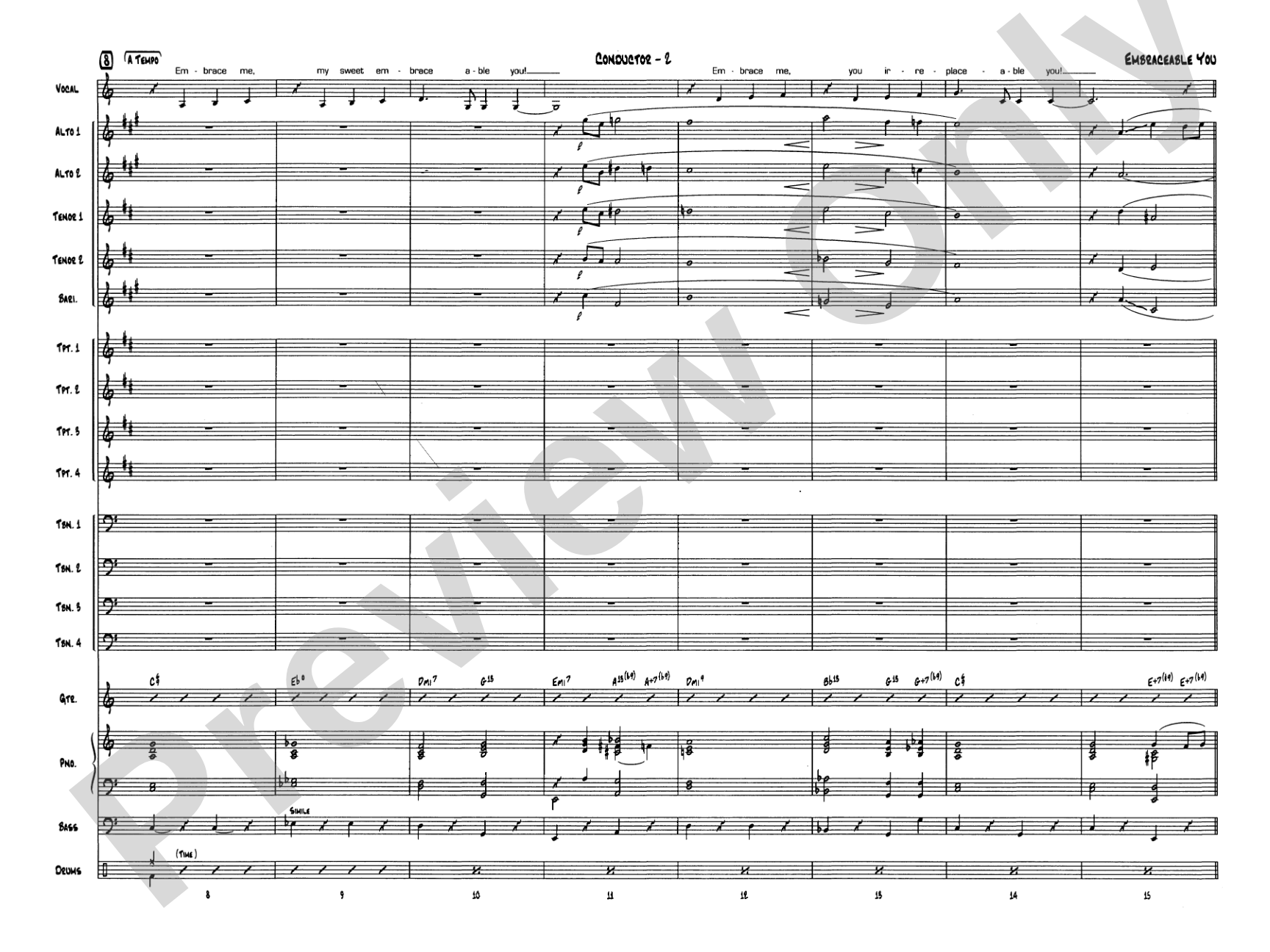 Embraceable You: Vocal Solo with Jazz Ensemble Conductor Score & Parts