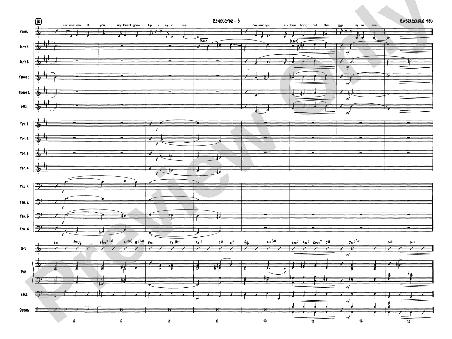 Embraceable You: Vocal Solo with Jazz Ensemble Conductor Score & Parts
