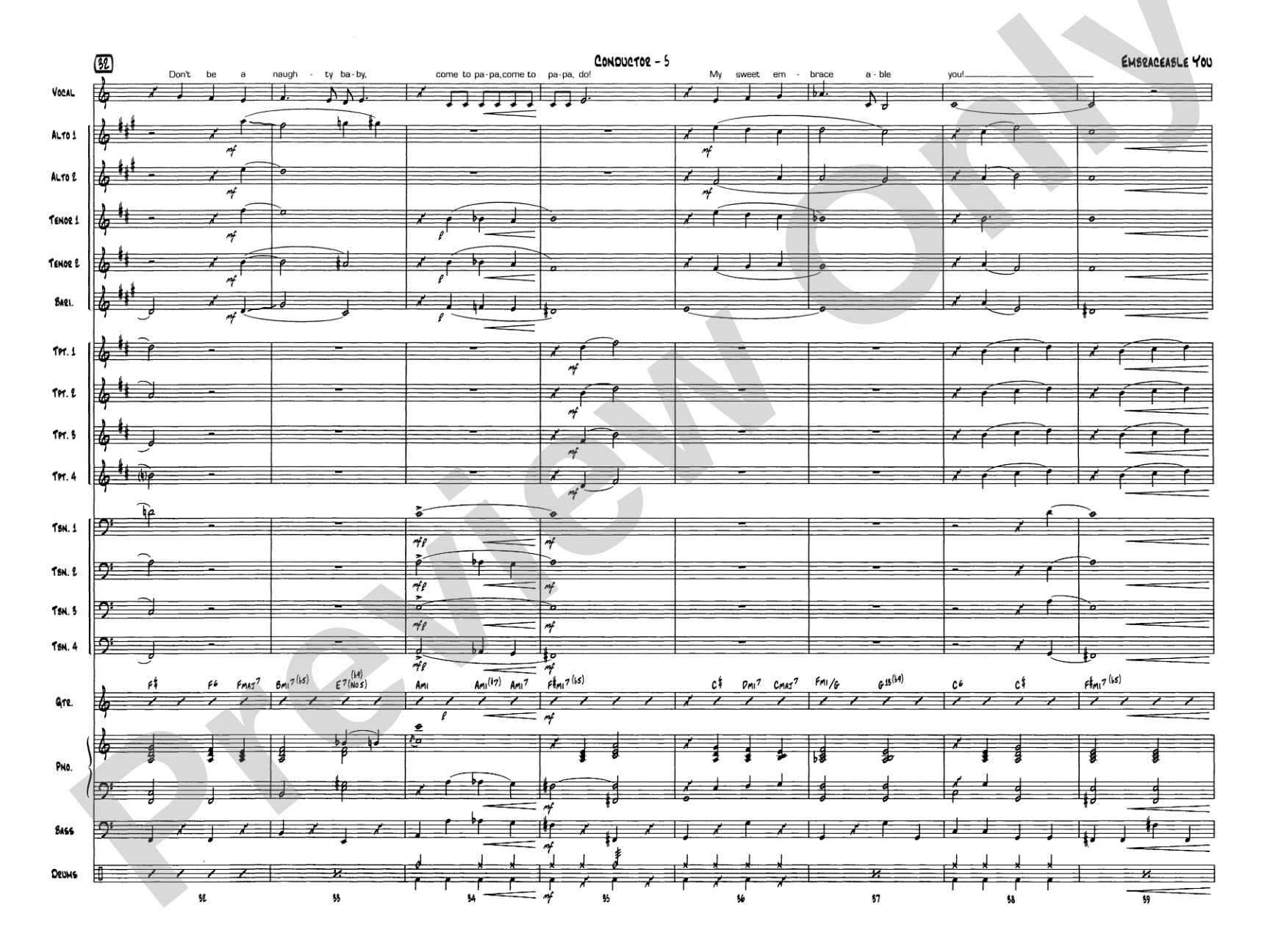 Embraceable You: Vocal Solo with Jazz Ensemble Conductor Score & Parts