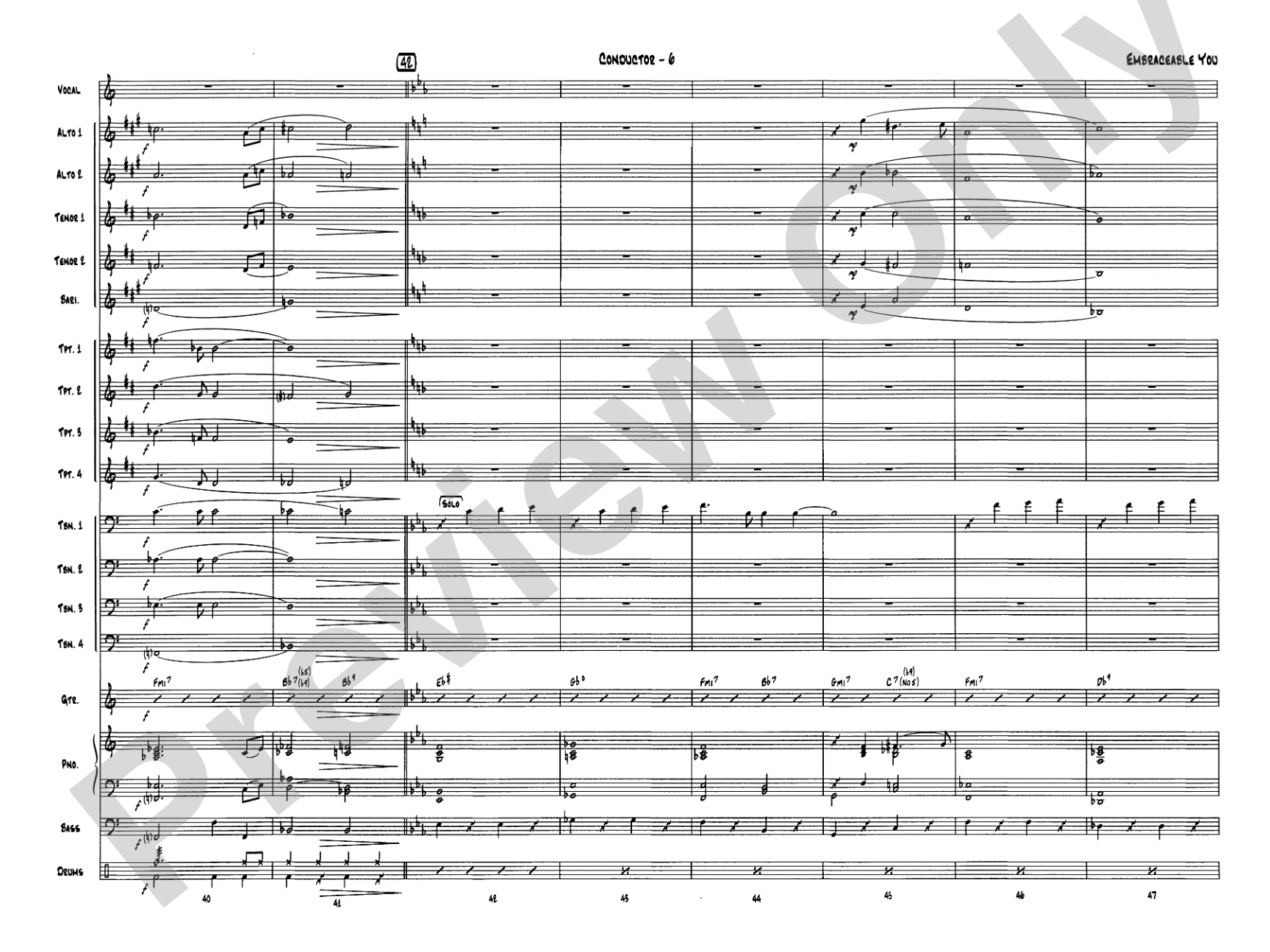 Embraceable You: Vocal Solo with Jazz Ensemble Conductor Score & Parts